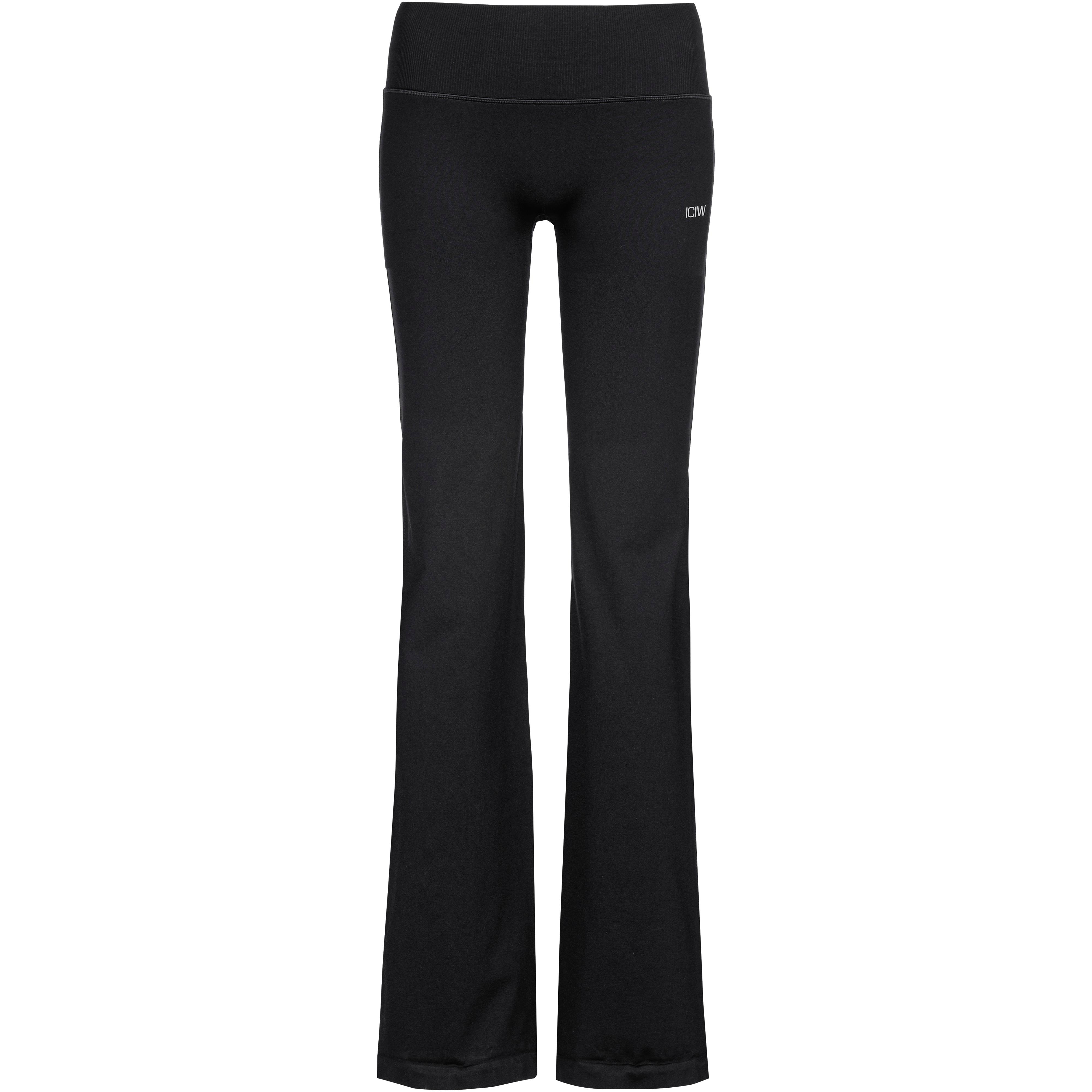 ICANIWILL Trainingshose Elastisch Gerippter Bund Polyamid-Elastan Schwarz