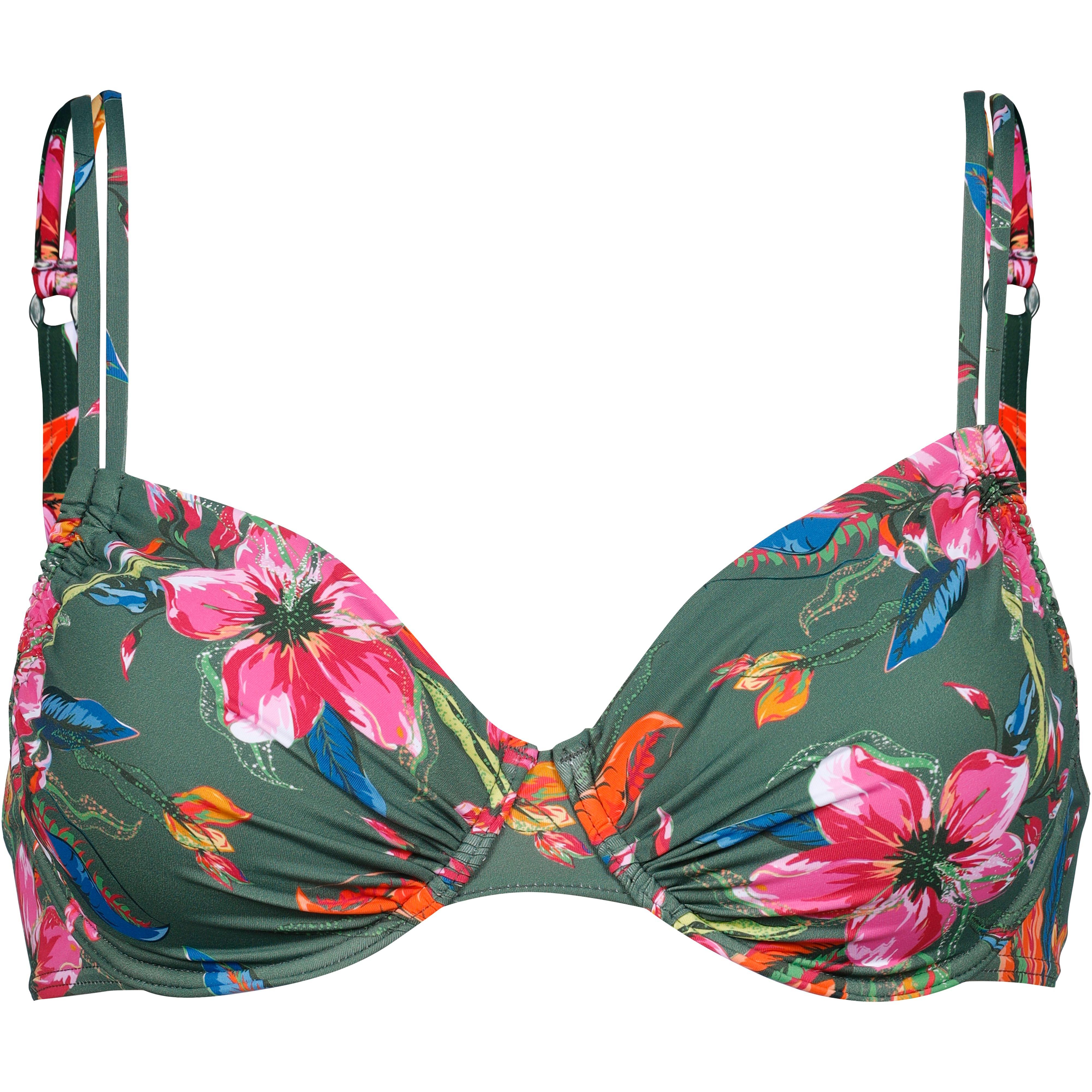 Lascana Bügel-Top Bikini Floral Polyamid‑Elastan Gruen