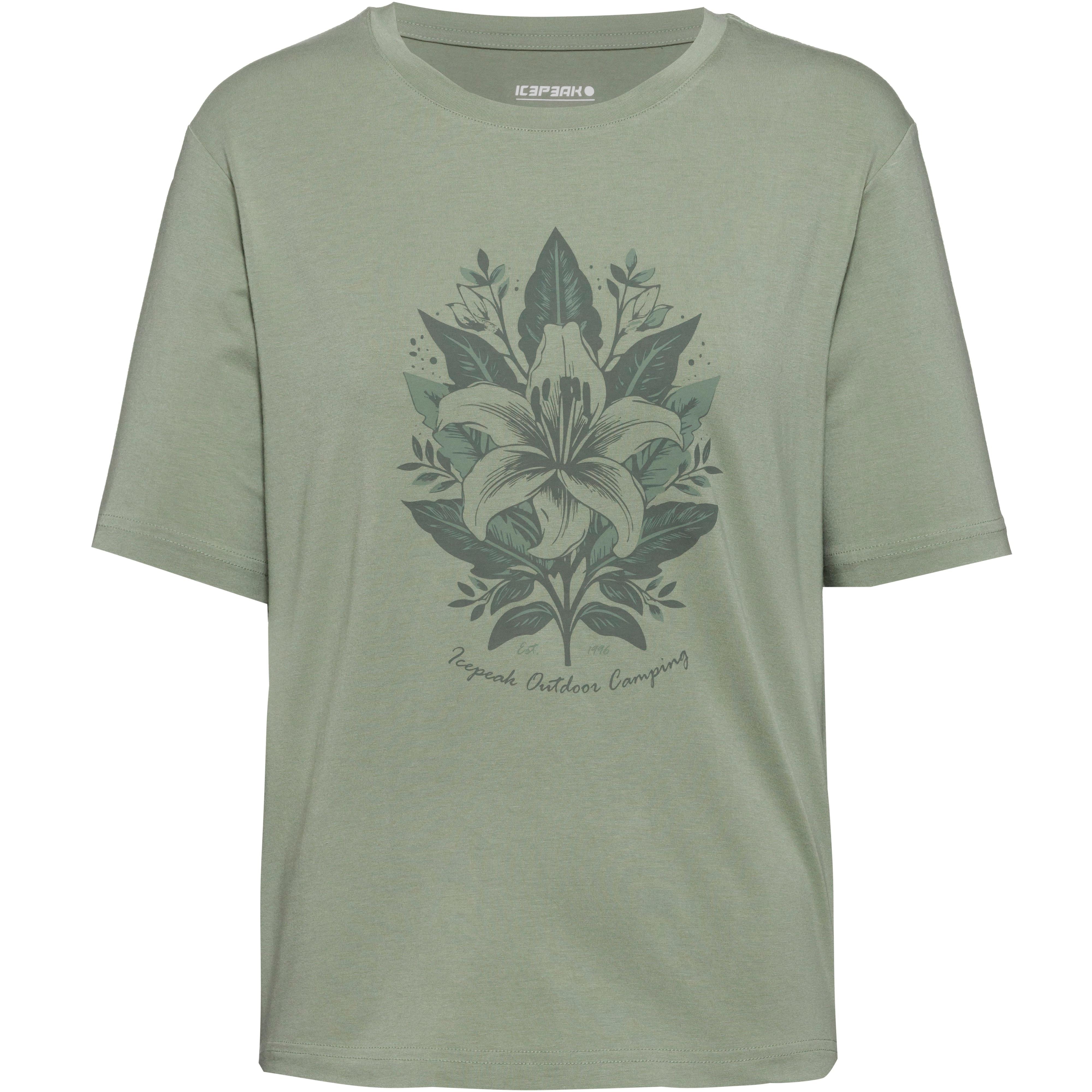 icepeak Funktionsshirt Viskose-Baumwolle-Elastan Rundhals Grün