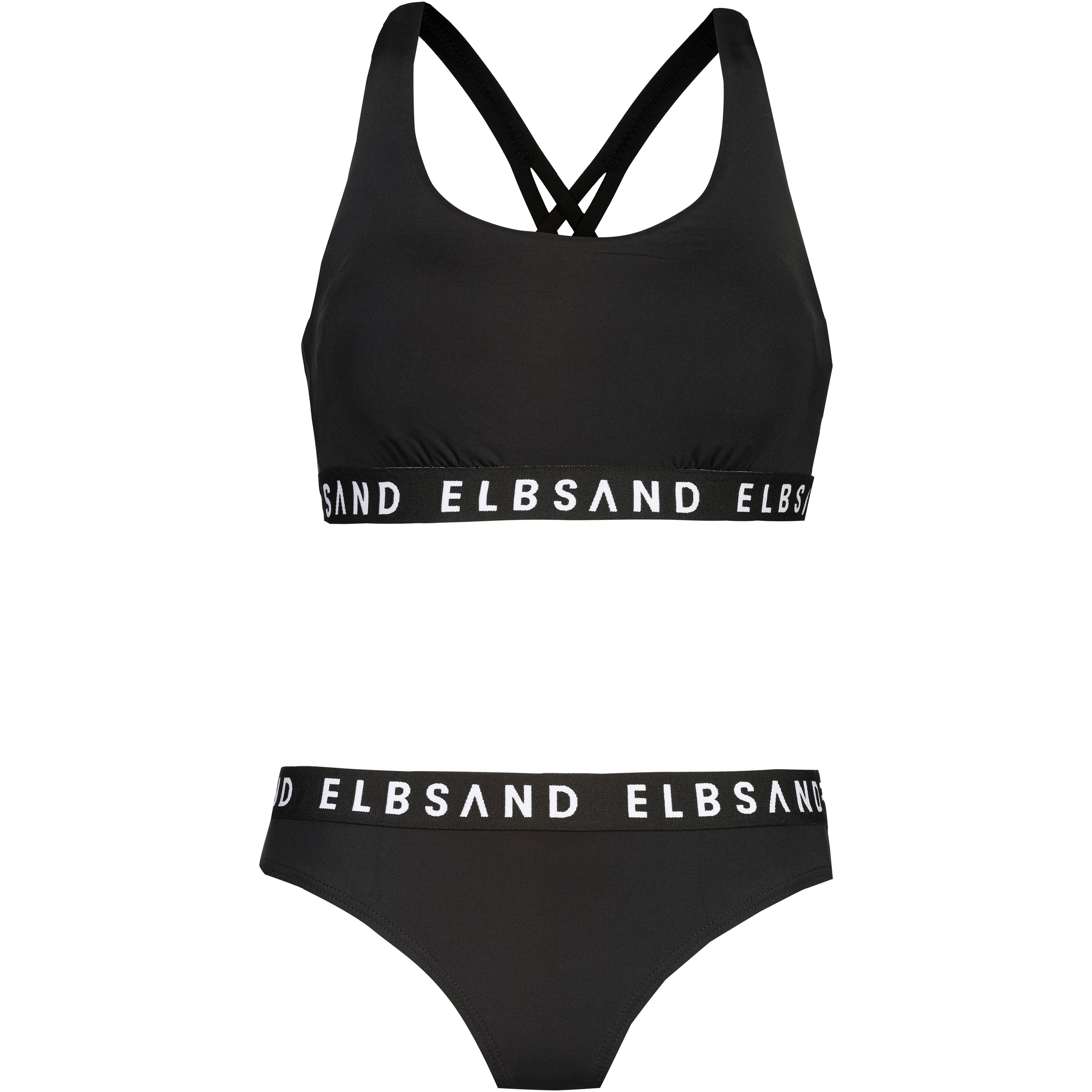 ELBSAND Bikini Set Bustier Slip Polyamid-Elastan Schwarz
