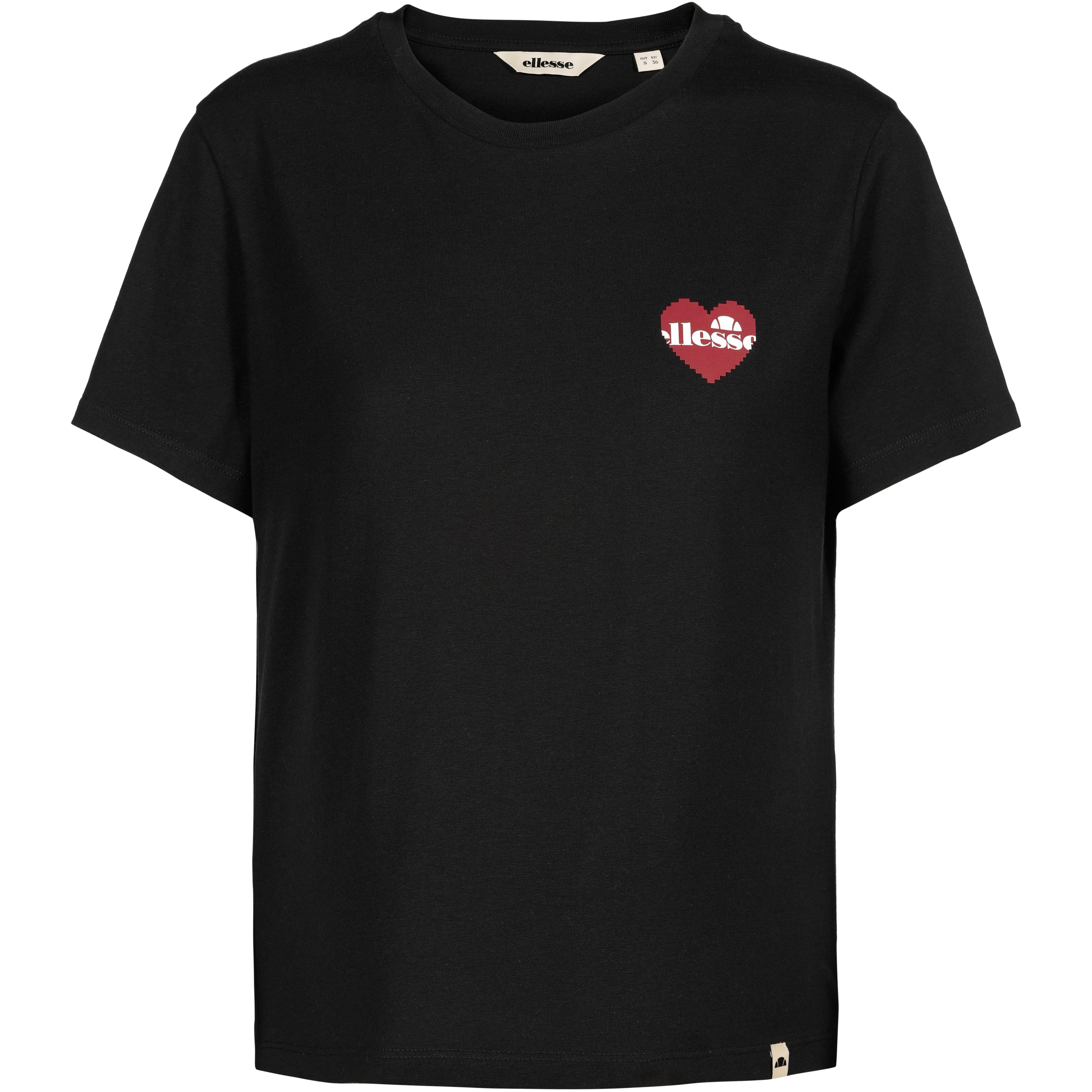Ellesse T-Shirt Herz-Print Rundhals Baumwolle Weiß