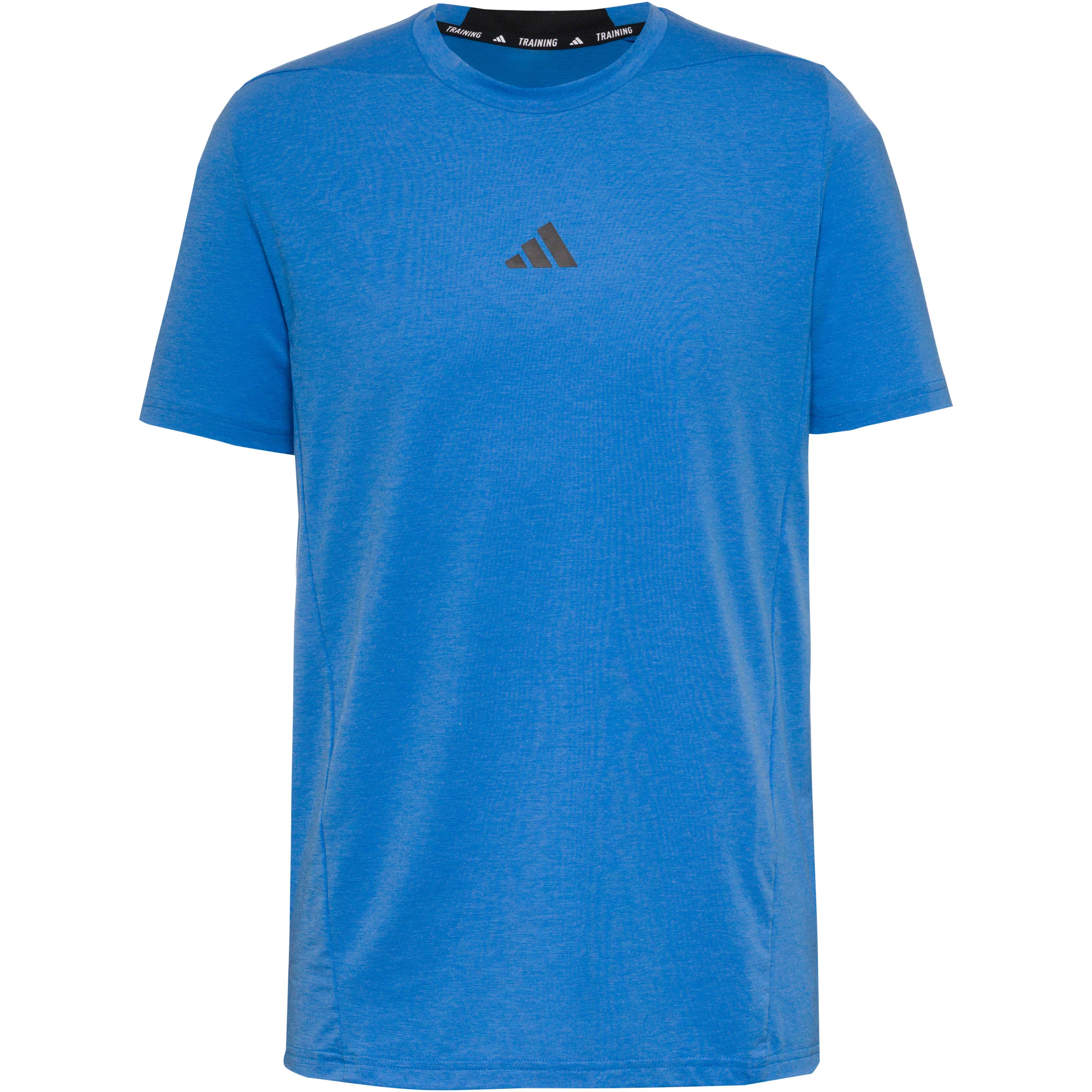 Adidas Funktionsshirt Rundhals Logodetail Polyester-Lyocell-Elastan Blau
