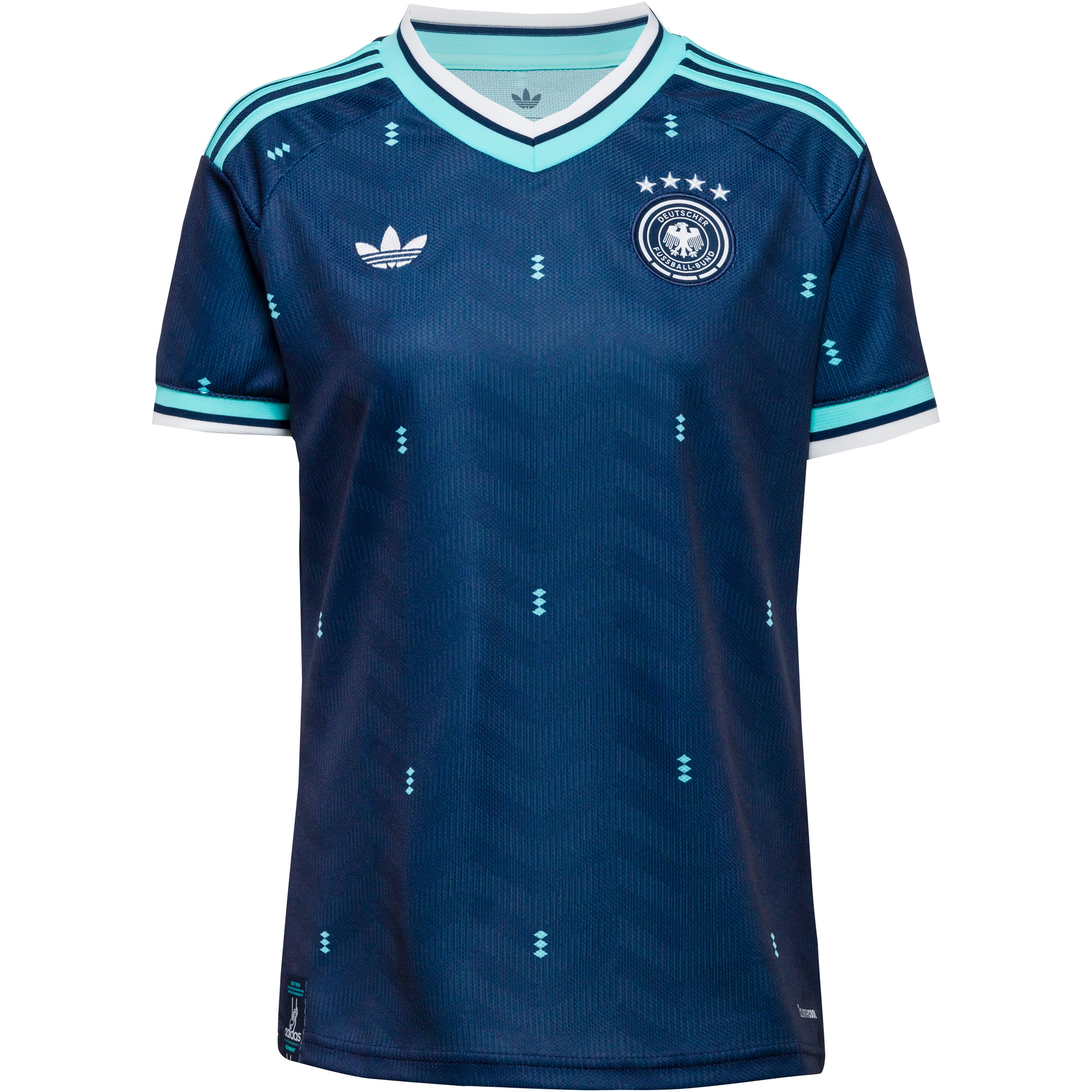 Adidas Teamtrikot V-Ausschnitt Halbraglan Climacool Polyester Blau