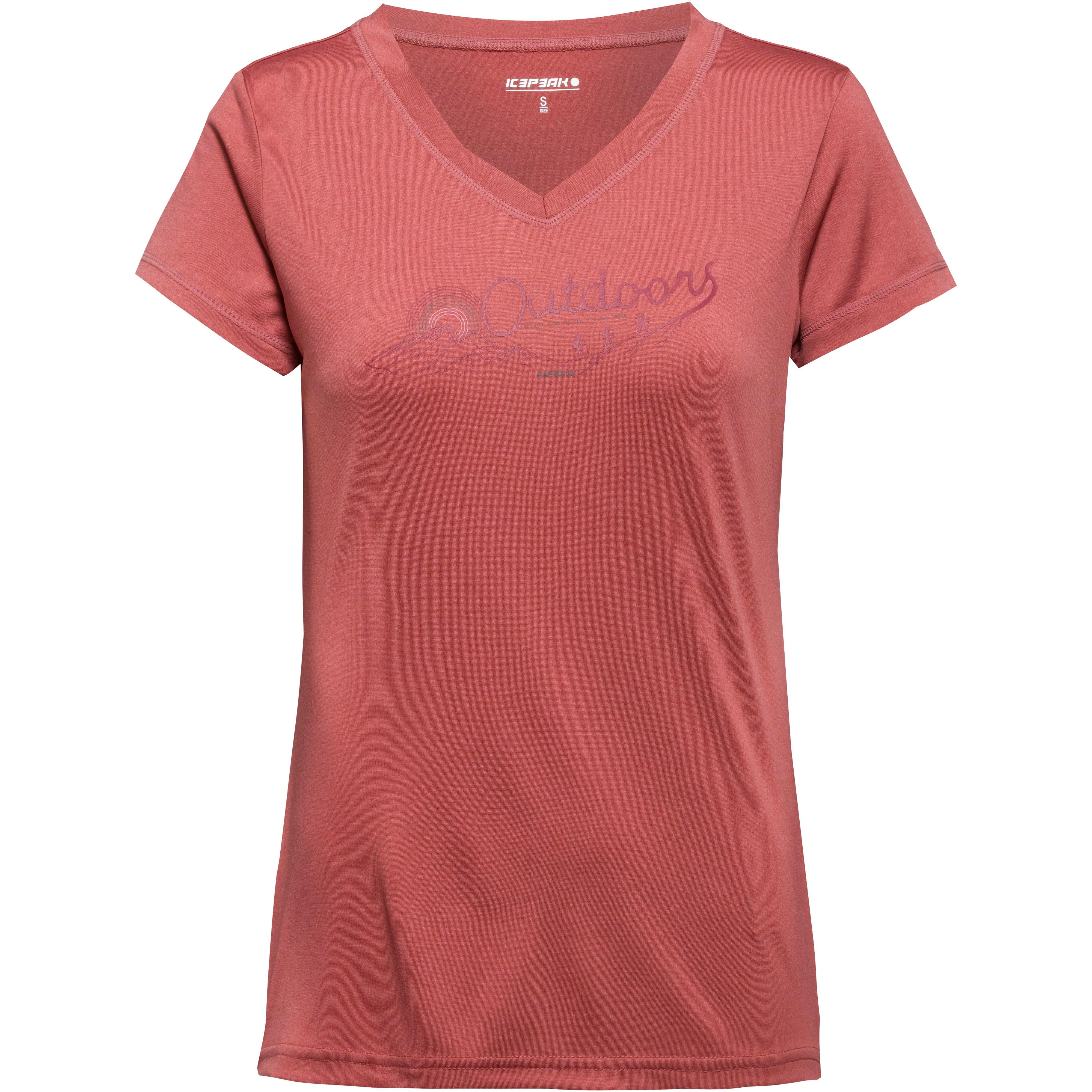 icepeak Funktionsshirt Kurzarm V-Ausschnitt Print Rot