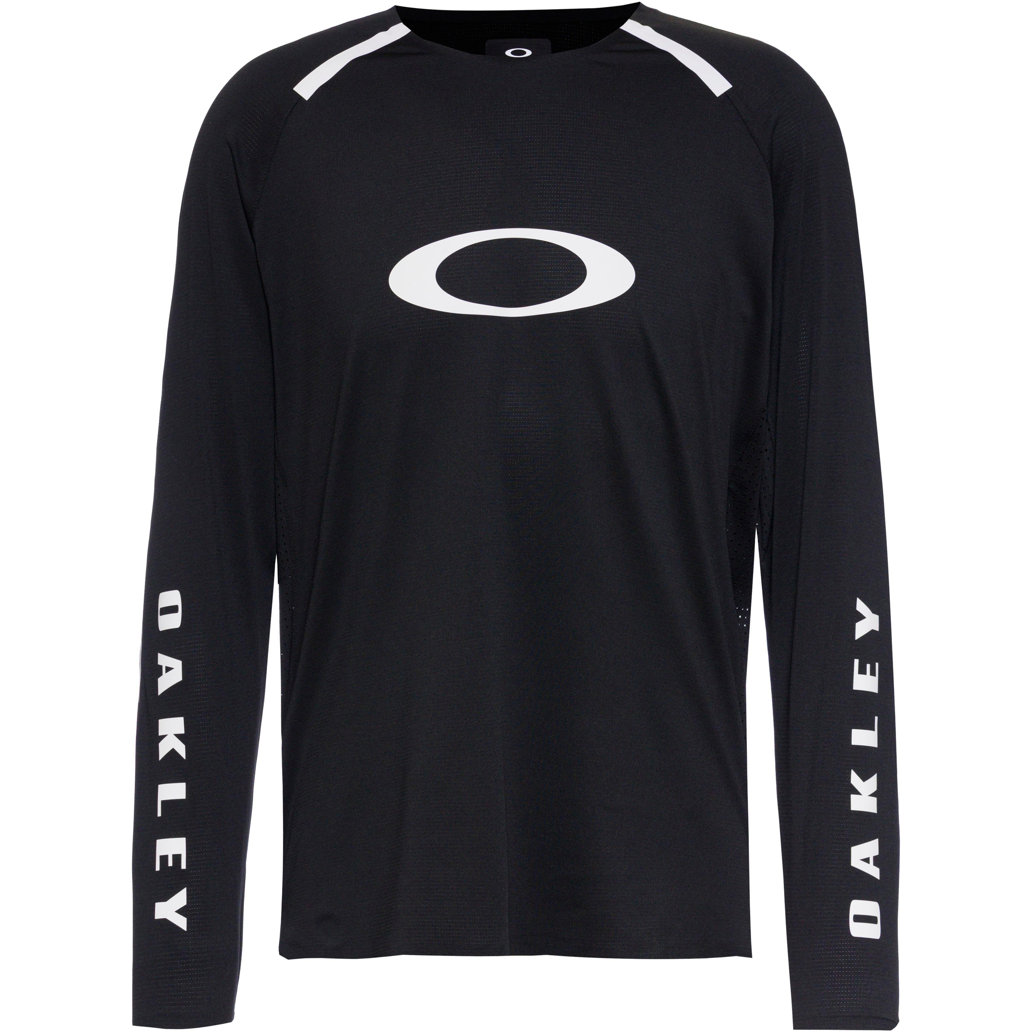 Oakley Funktionsshirt Langarm Raglan Stretch Polyester-Elastan Schwarz