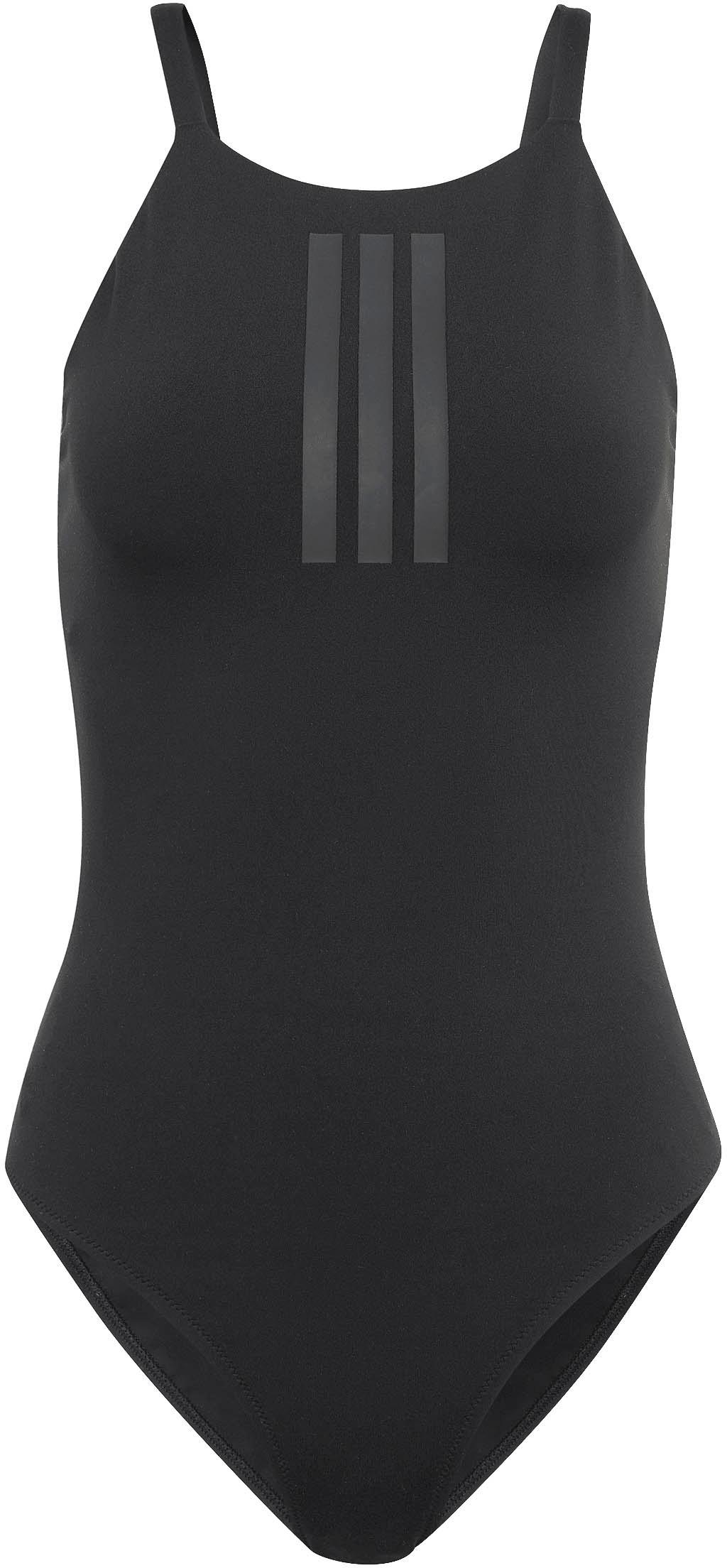 Adidas Schwimmanzug Hochhals X-Rücken 3-Streifen Schwarz