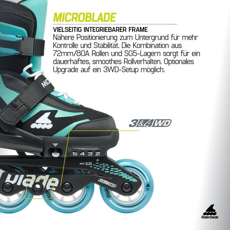 ROLLERBLADE ROLLERBLADE Microbalde Inline-Skates Kinder - nk schwarz-hellblau - 6 | SportScheck