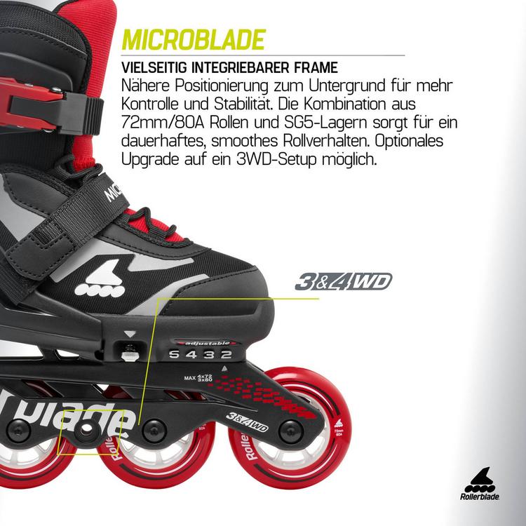 ROLLERBLADE ROLLERBLADE Microbalde Inline-Skates Kinder - nd schwarz-rot - 6 | SportScheck