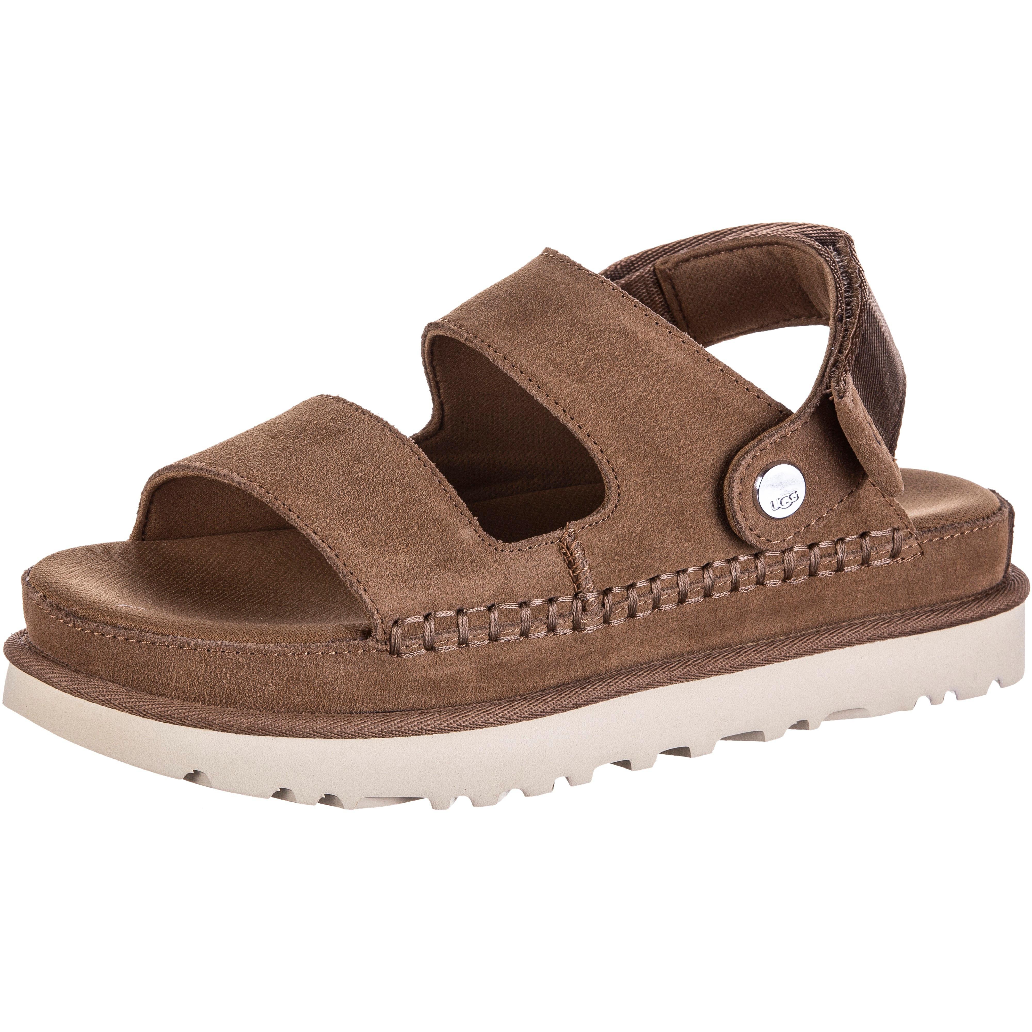 Ugg Sandalen Veloursleder Klettverschluss EVA-Regranulat EVA-Laufsohle Braun