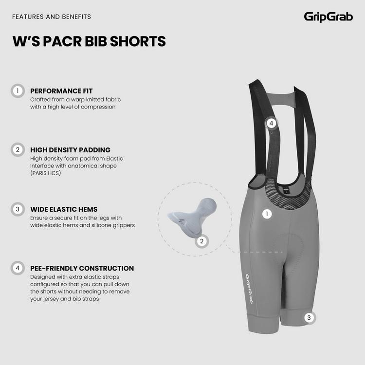 GripGrab GripGrab PACR Bibtights Damen - grey - 5 | SportScheck