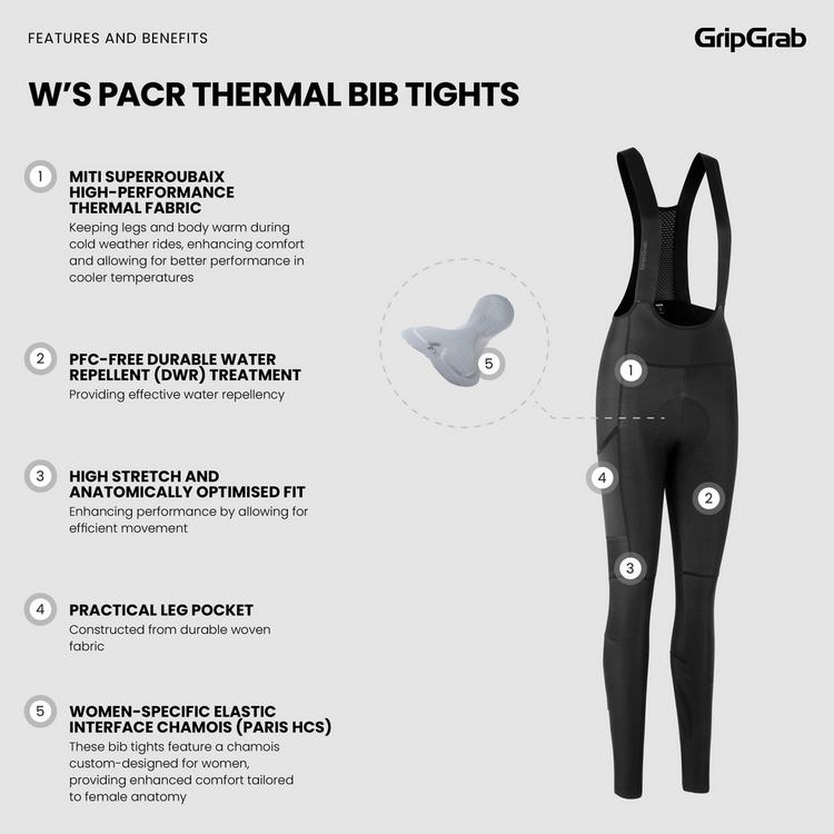 GripGrab GripGrab PACR Thermo Bibtights Damen - black - 4 | SportScheck