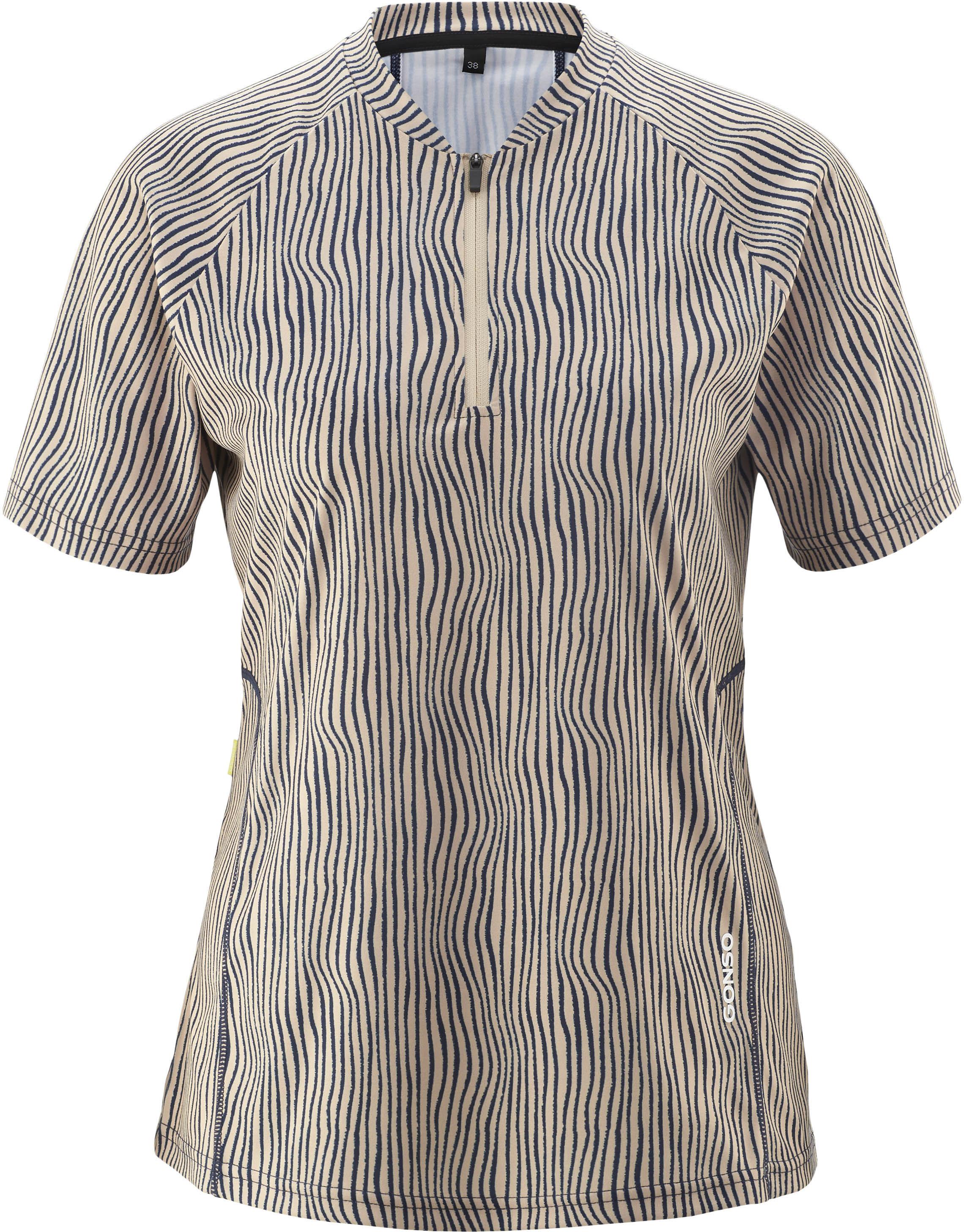 Gonso Trikot Adventure Kurzarm Allover-Print Kunstfaser Beige
