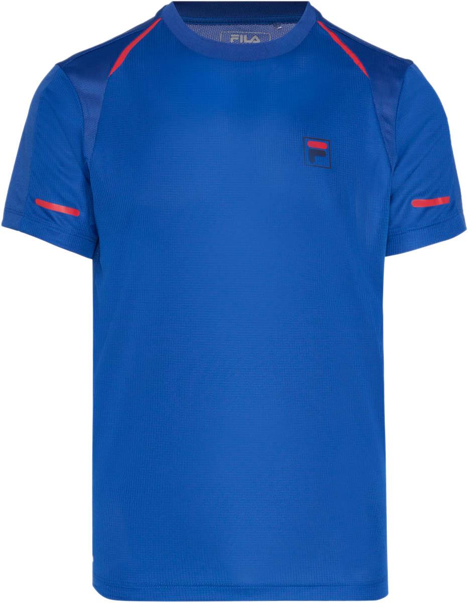 Fila Tennisshirt Rundhalsausschnitt Mesh Raglan Kunstfaser Blau