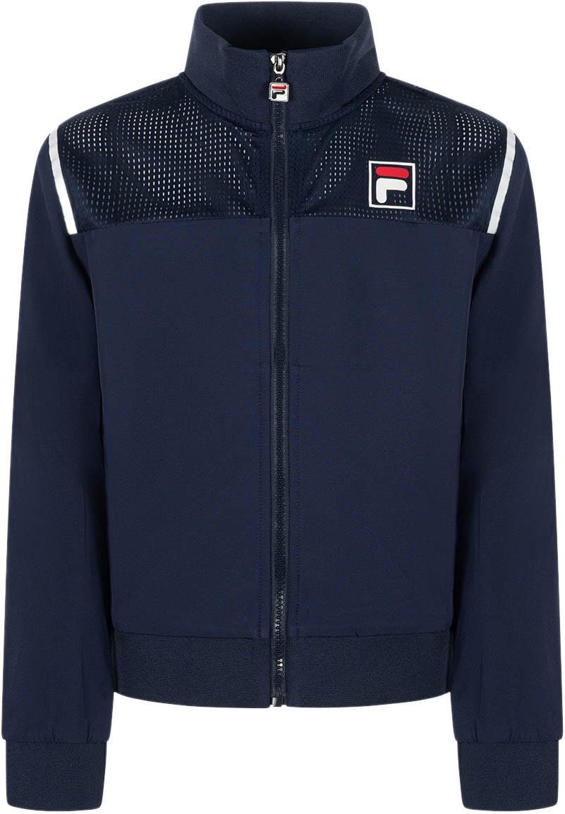 Fila Trainingsjacke Stehkragen Mesh Kunstfaser Blau