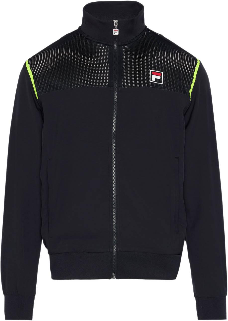Fila Herren Trainingsjacke Stehkragen Mesh-Einsätze Polyester Schwarz