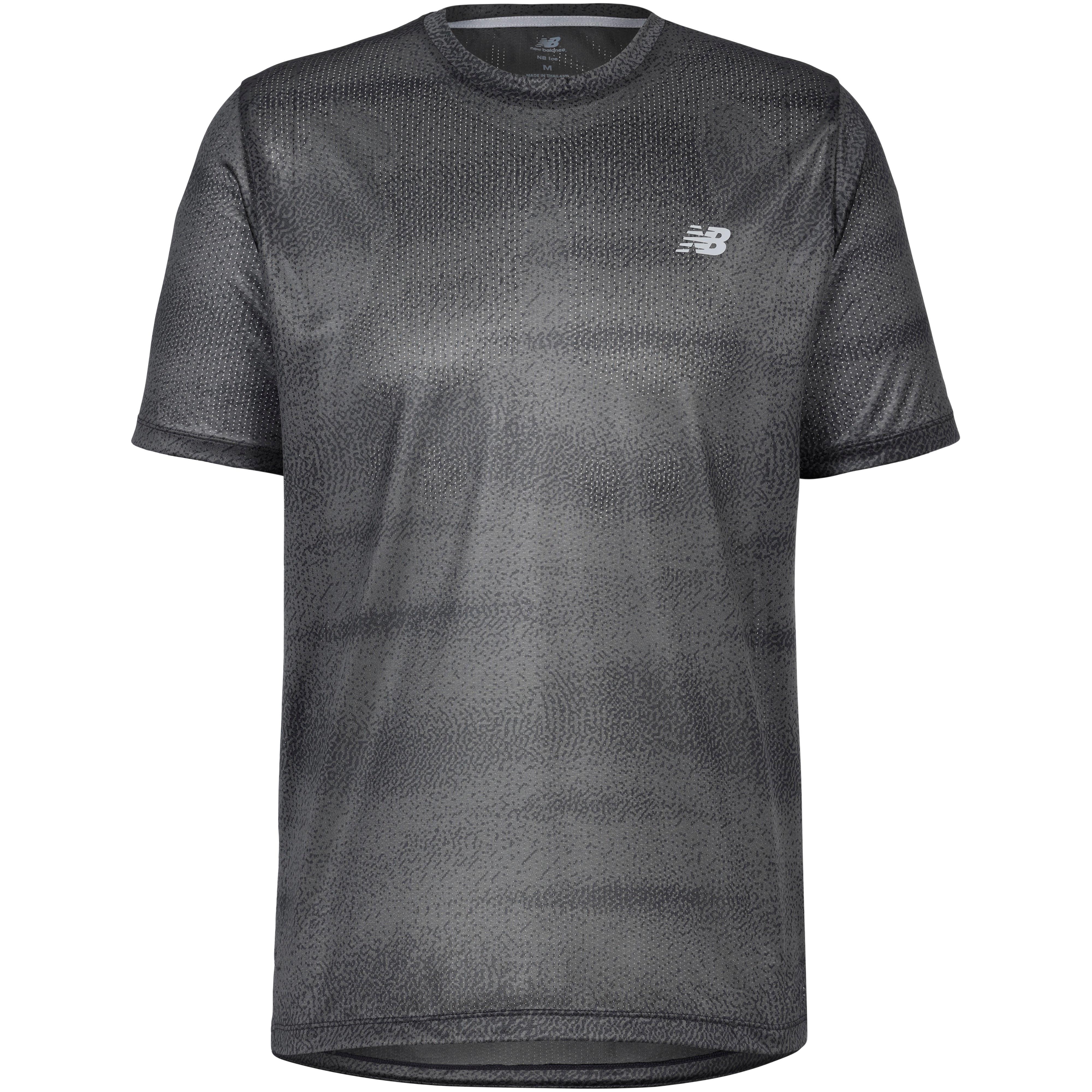 New Balance Laufshirt RC Essential Printed Recyceltes Polyester Schwarz