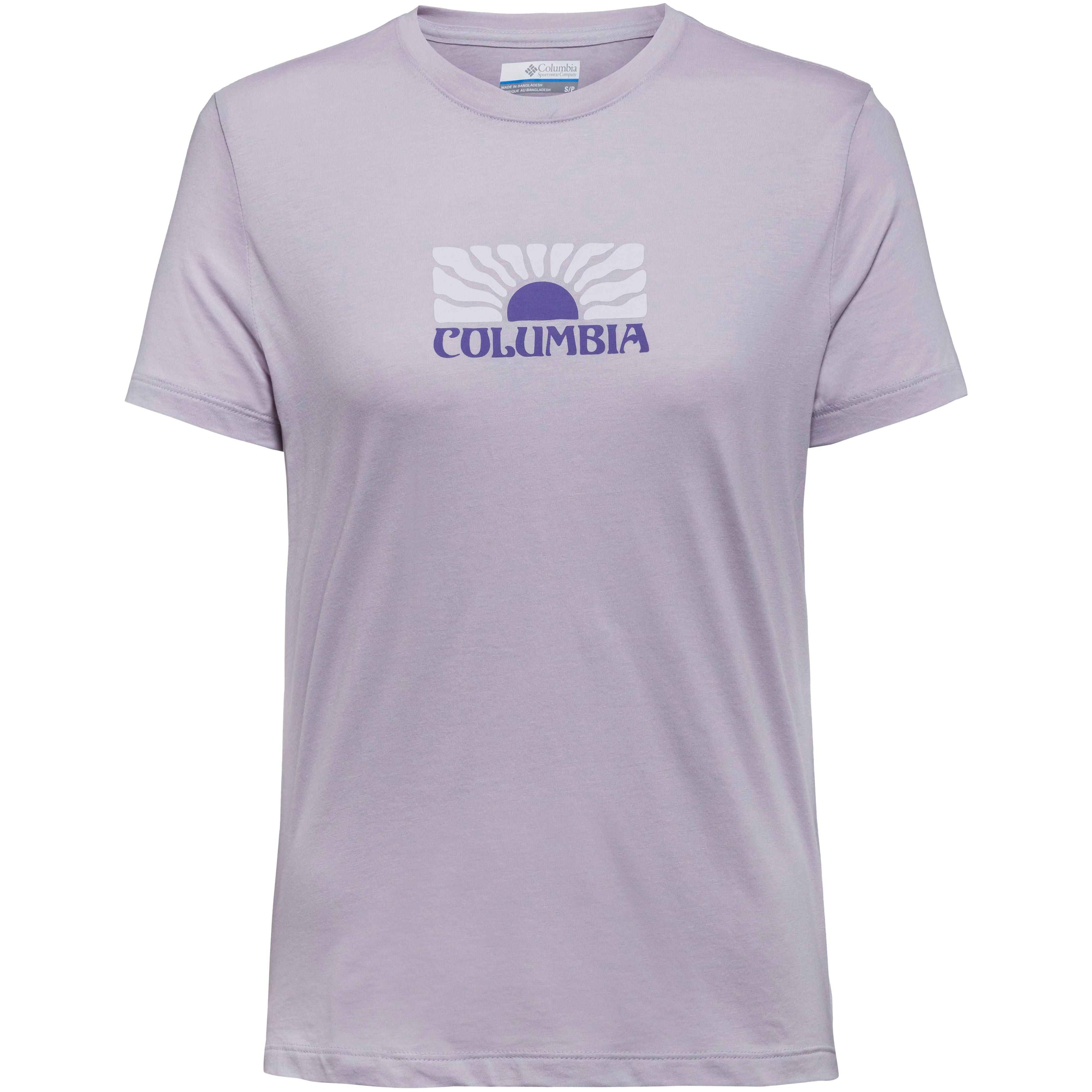 Columbia T-Shirt Rundhalsausschnitt Print Mischgewebe Weiss