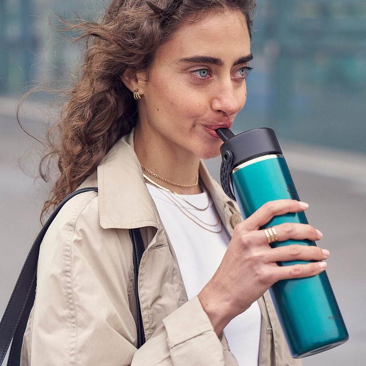 Hydro Flask Hydro Flask 24OZ LIGHTWEIGHT WIDE FLEX STRAW Isolierflasche - emerald green - 1 | SportScheck