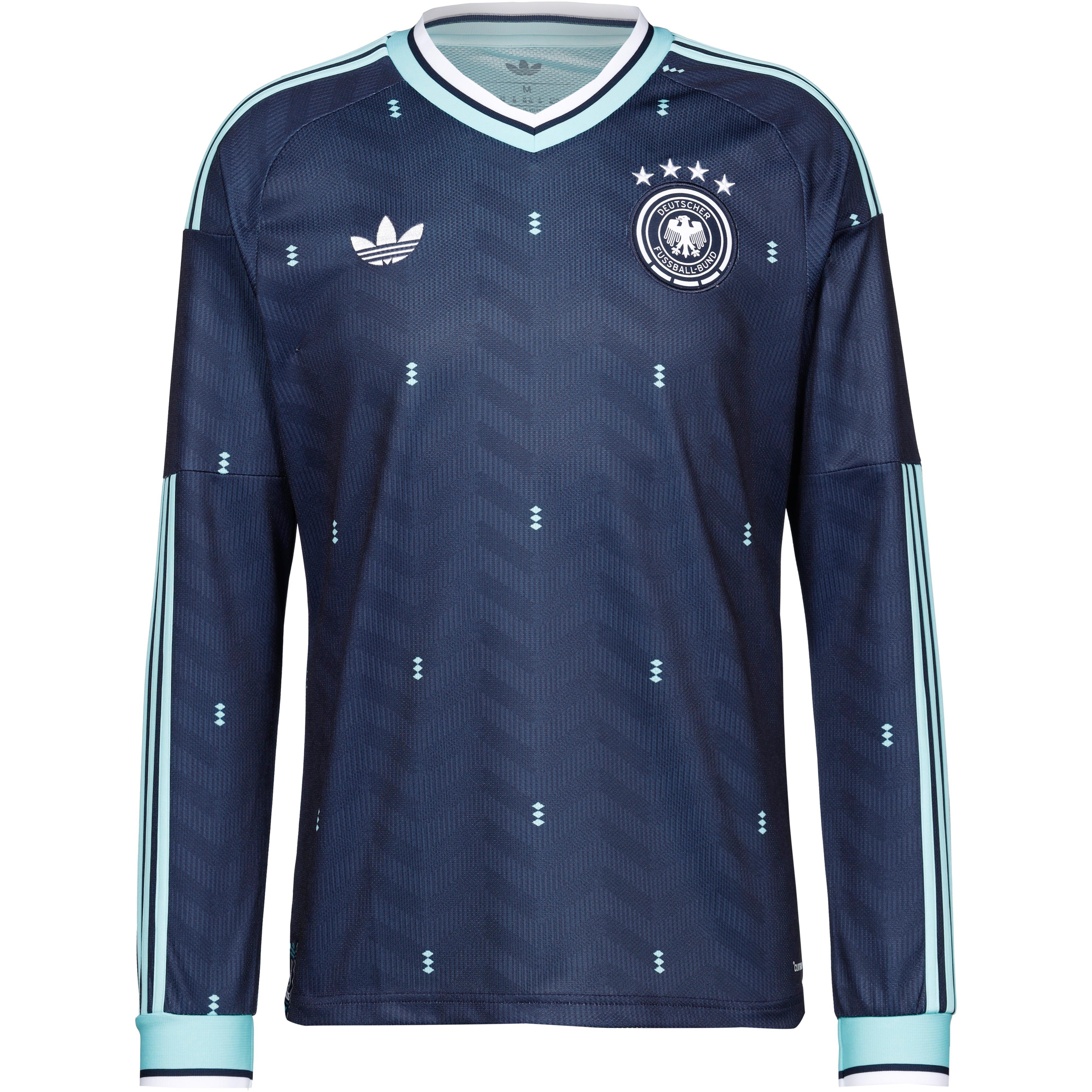 Adidas Sportshirt Langärmlig Rippbündchen Polyester Blau