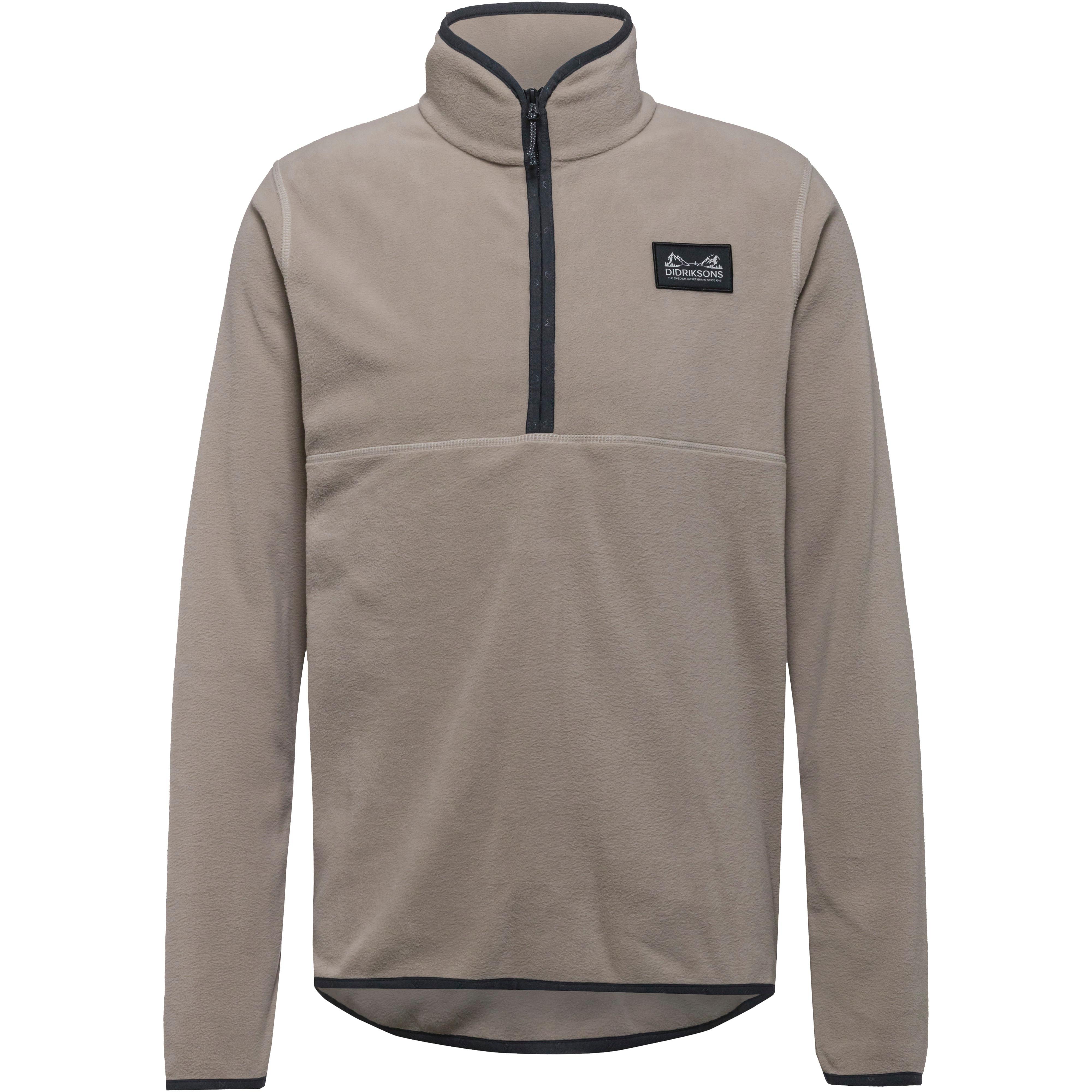 Didriksons Fleeceshirt Reißverschluss Stehkragen Fleece Beige