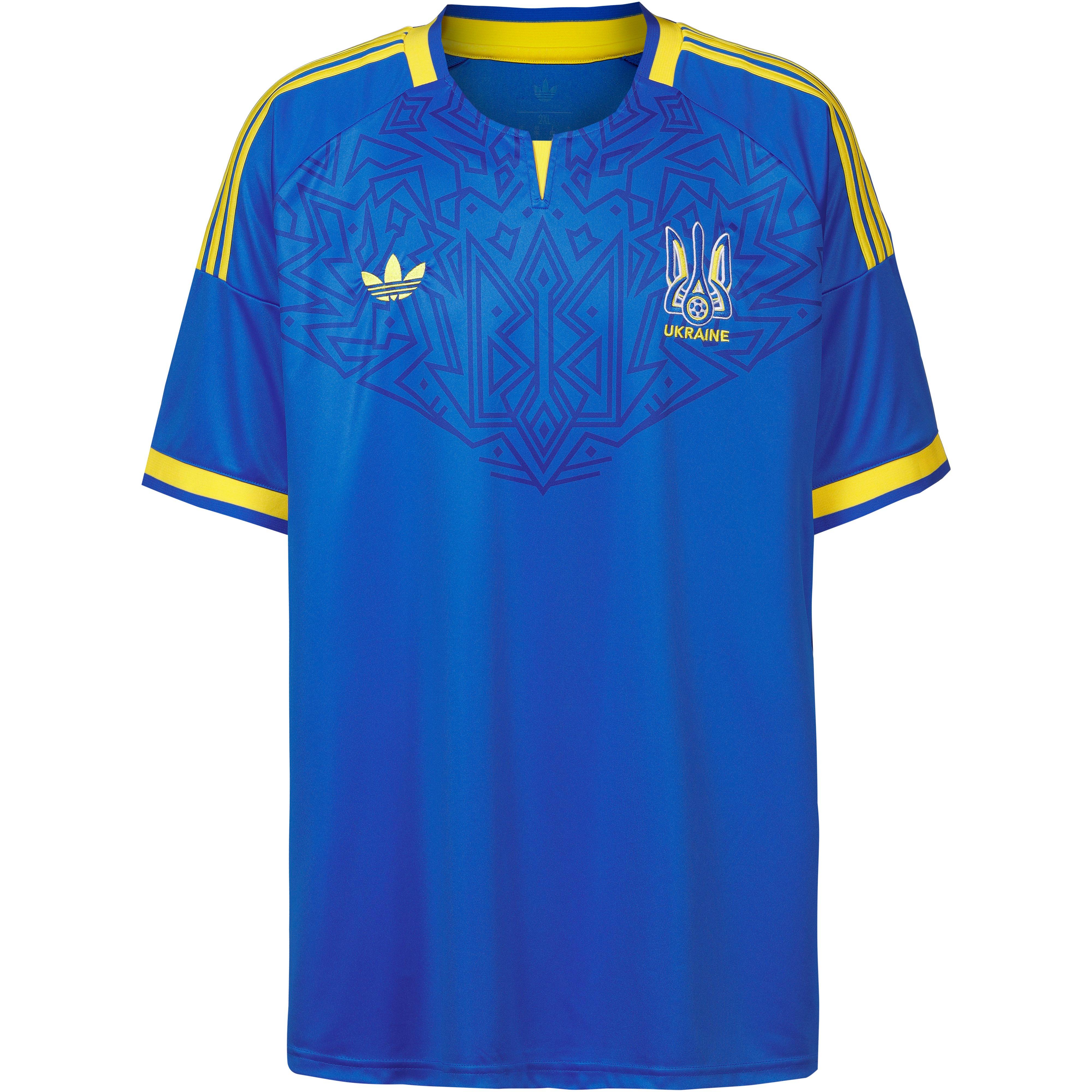 Adidas Teamtrikot Rundhalsausschnitt V-Einsatz 3-Streifen Kunstfaser Blau