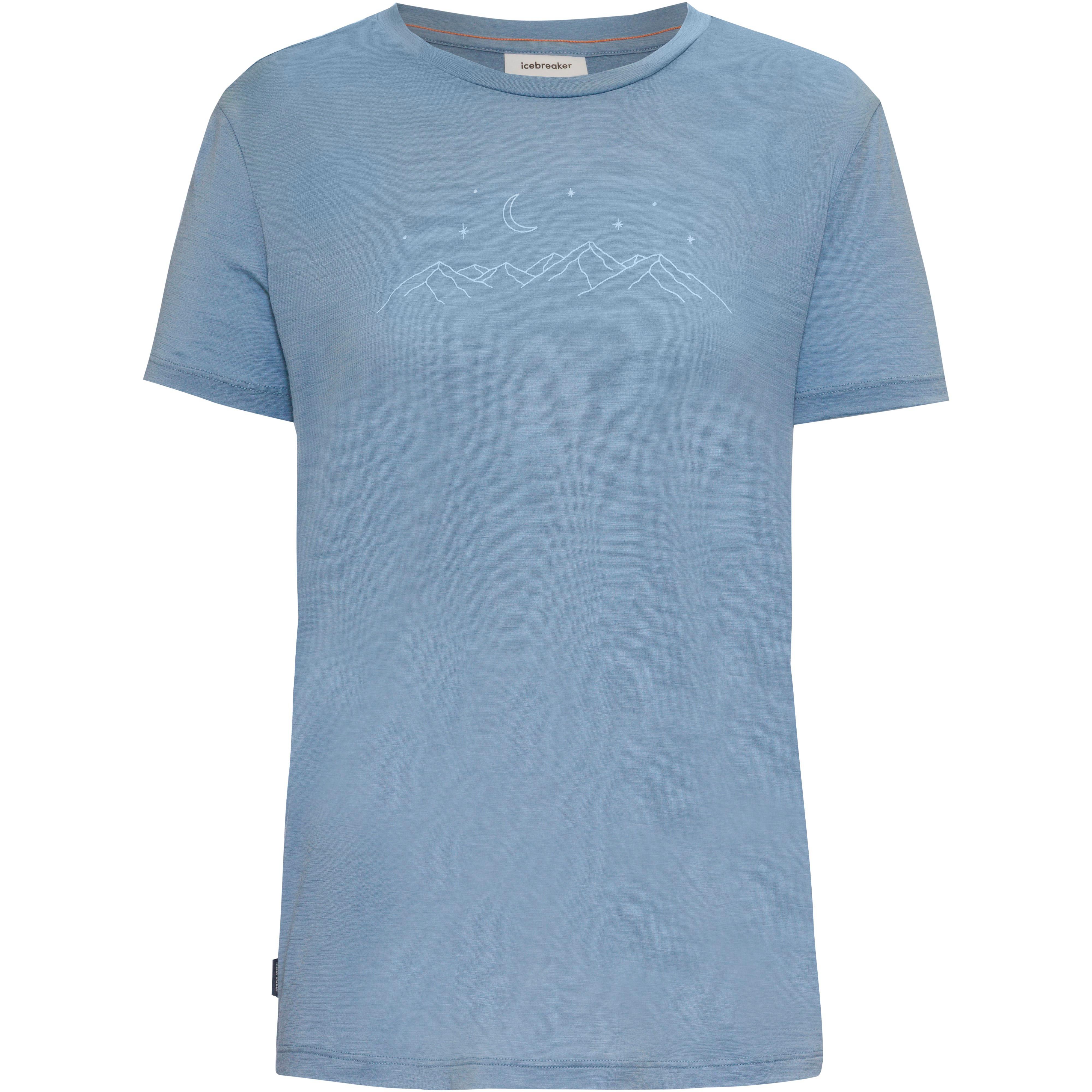 Icebreaker Funktionsshirt Merinowolle Rundhals Blau