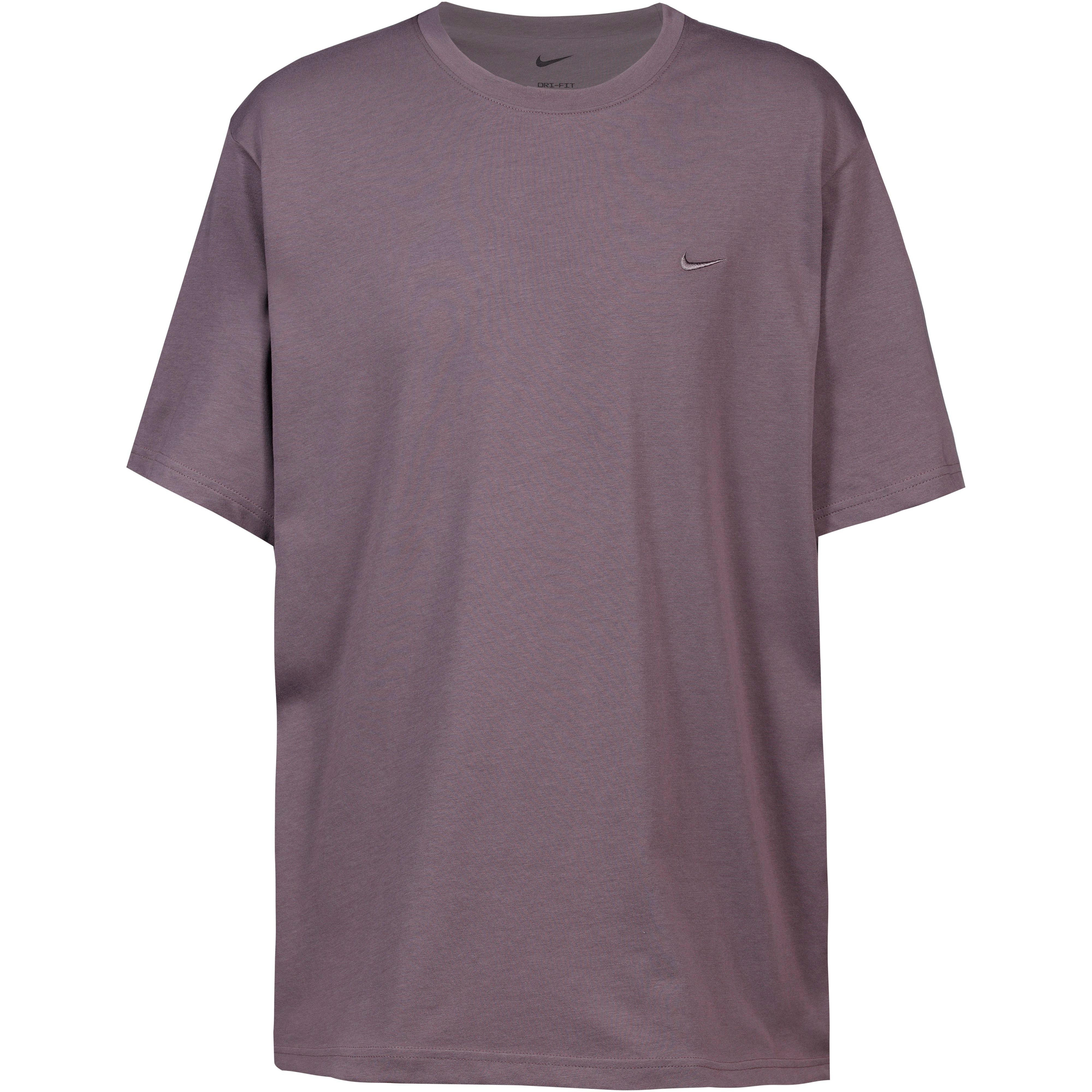 Nike Funktionsshirt Gerippter Rundhals Baumwolle-Polyester Blau