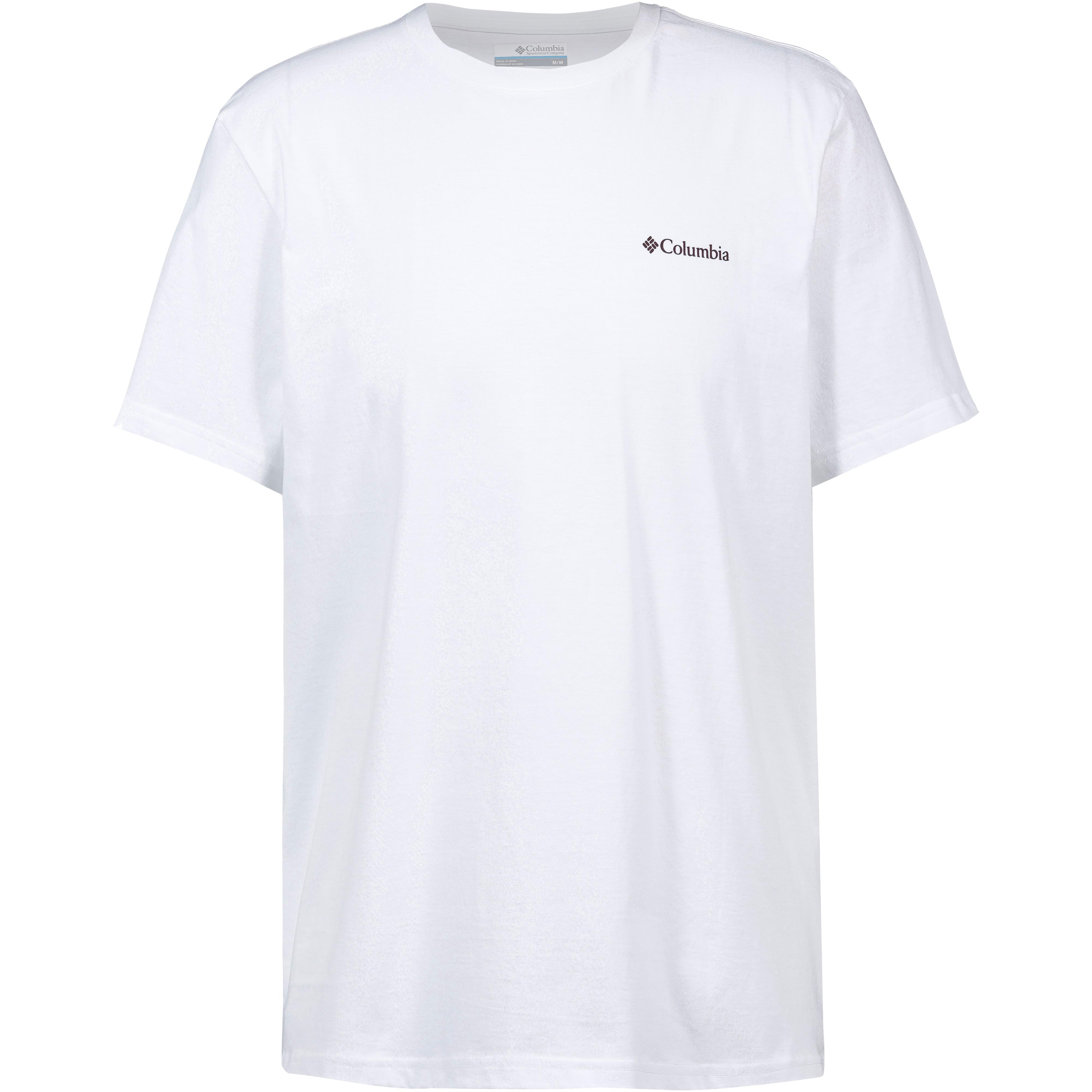 Columbia T-Shirt Outdoor-Graphic Round Neck Baumwolle Weiß
