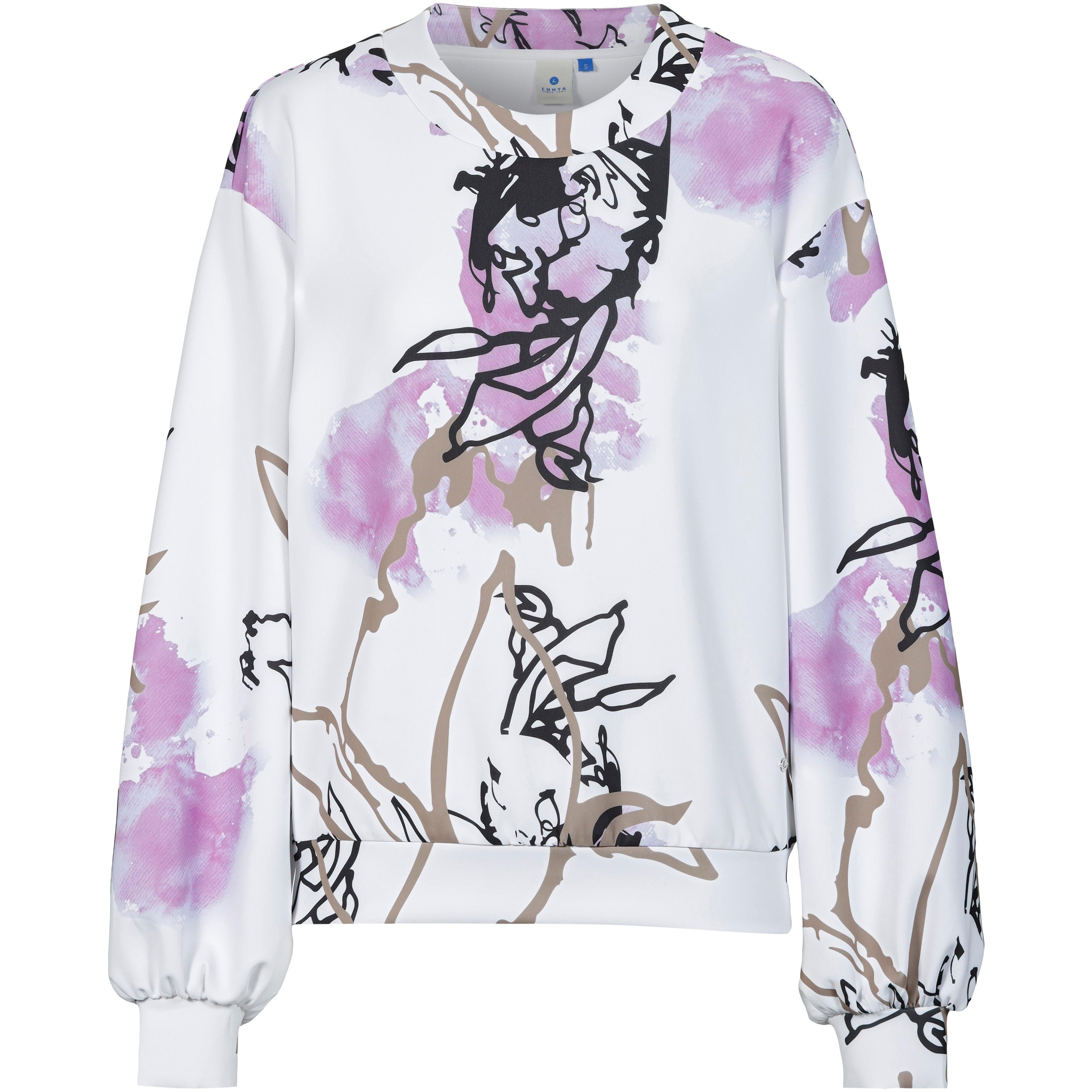 LUHTA Sweater Rundhalsausschnitt Langarm Polyester Weiss