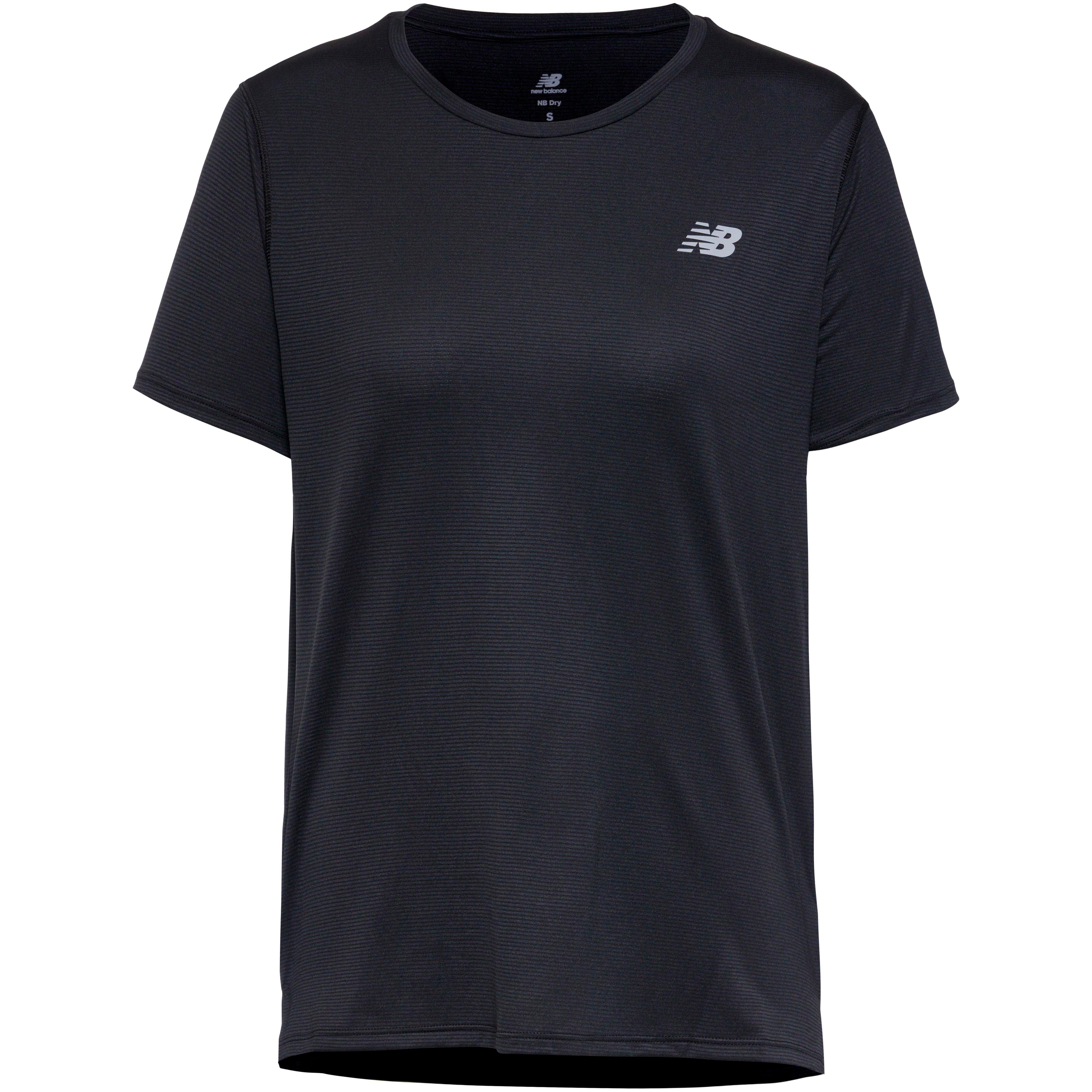 New Balance Funktionsshirt Rundhals Schnelltrocknend Polyester Schwarz