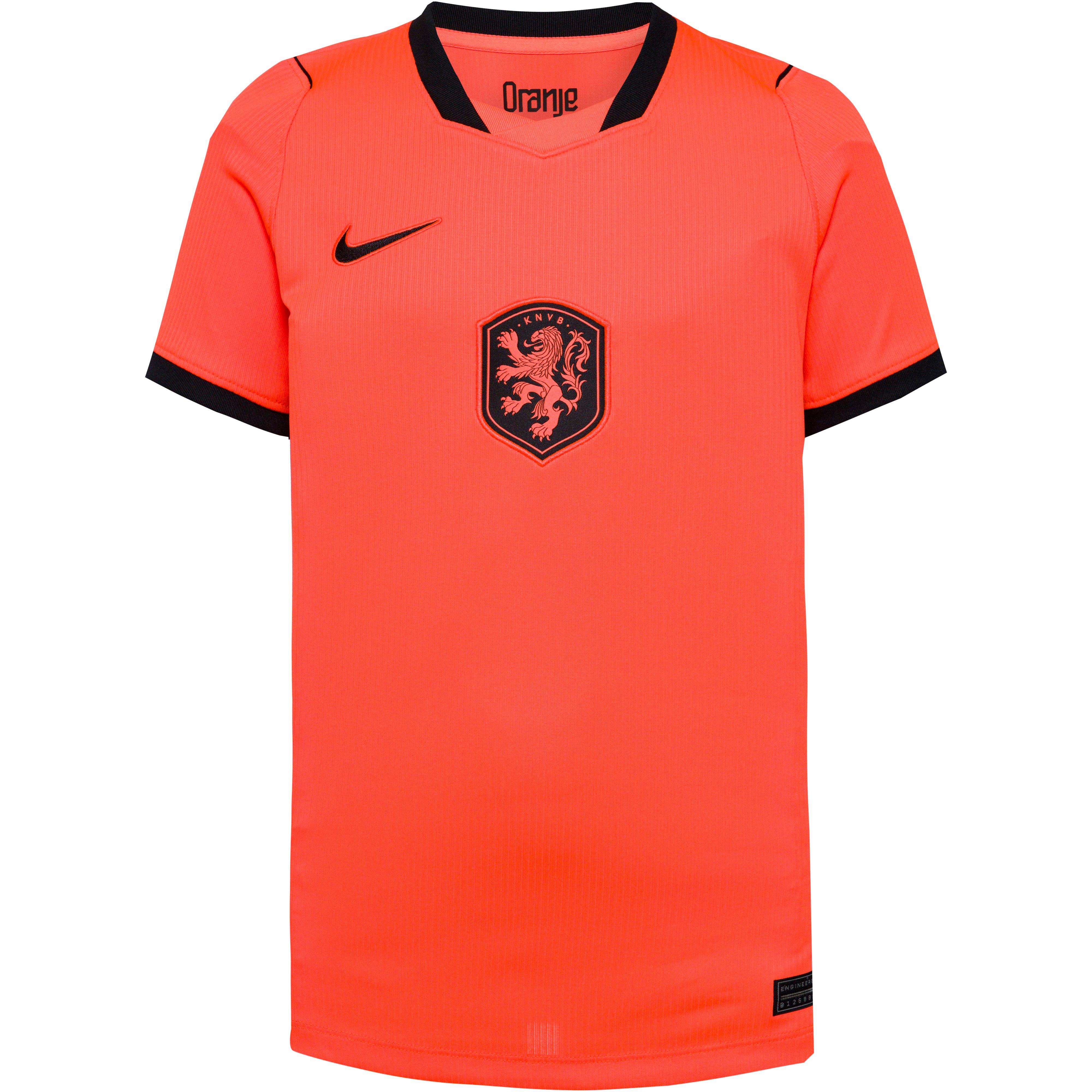 Nike Teamtrikot V-Ausschnitt Mesh-Einsätze Raglanärmel Dri-FIT Kunstfaser Orange