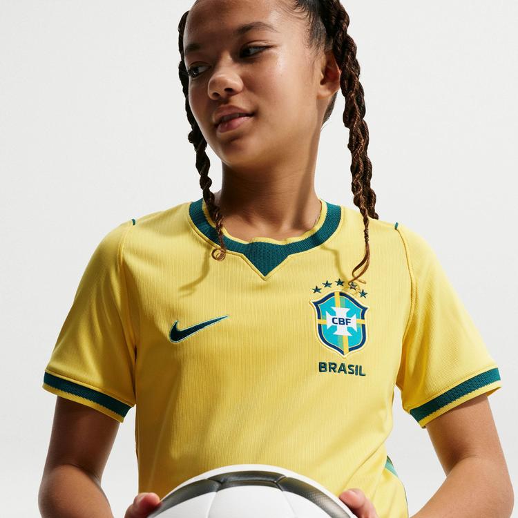 Nike Nike BRASILIEN STAD HOME Teamtrikot Kinder - canary-light menta-geode teal - 4 | SportScheck