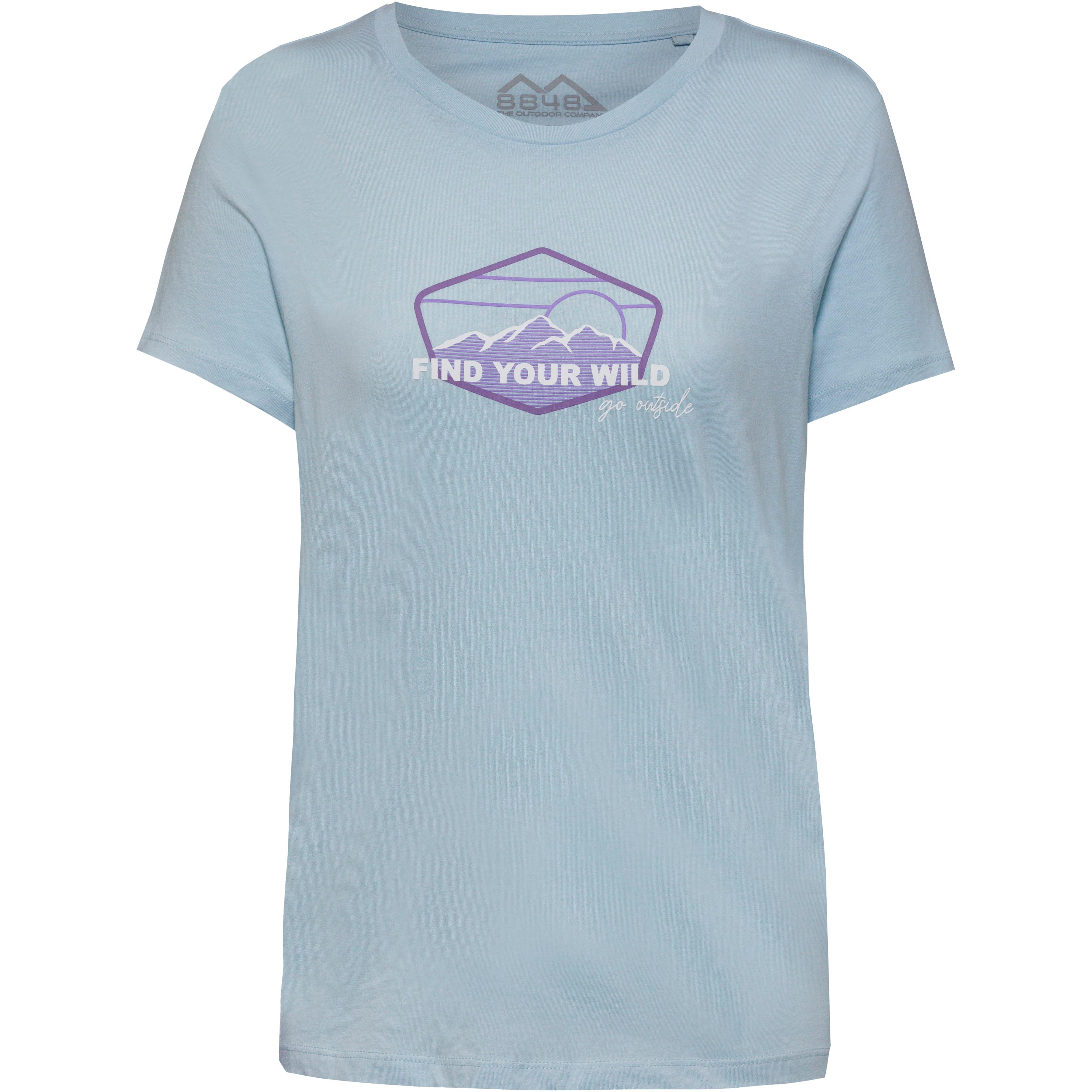 8848 Outdoor T-Shirt Rundhals Baumwolle Blau