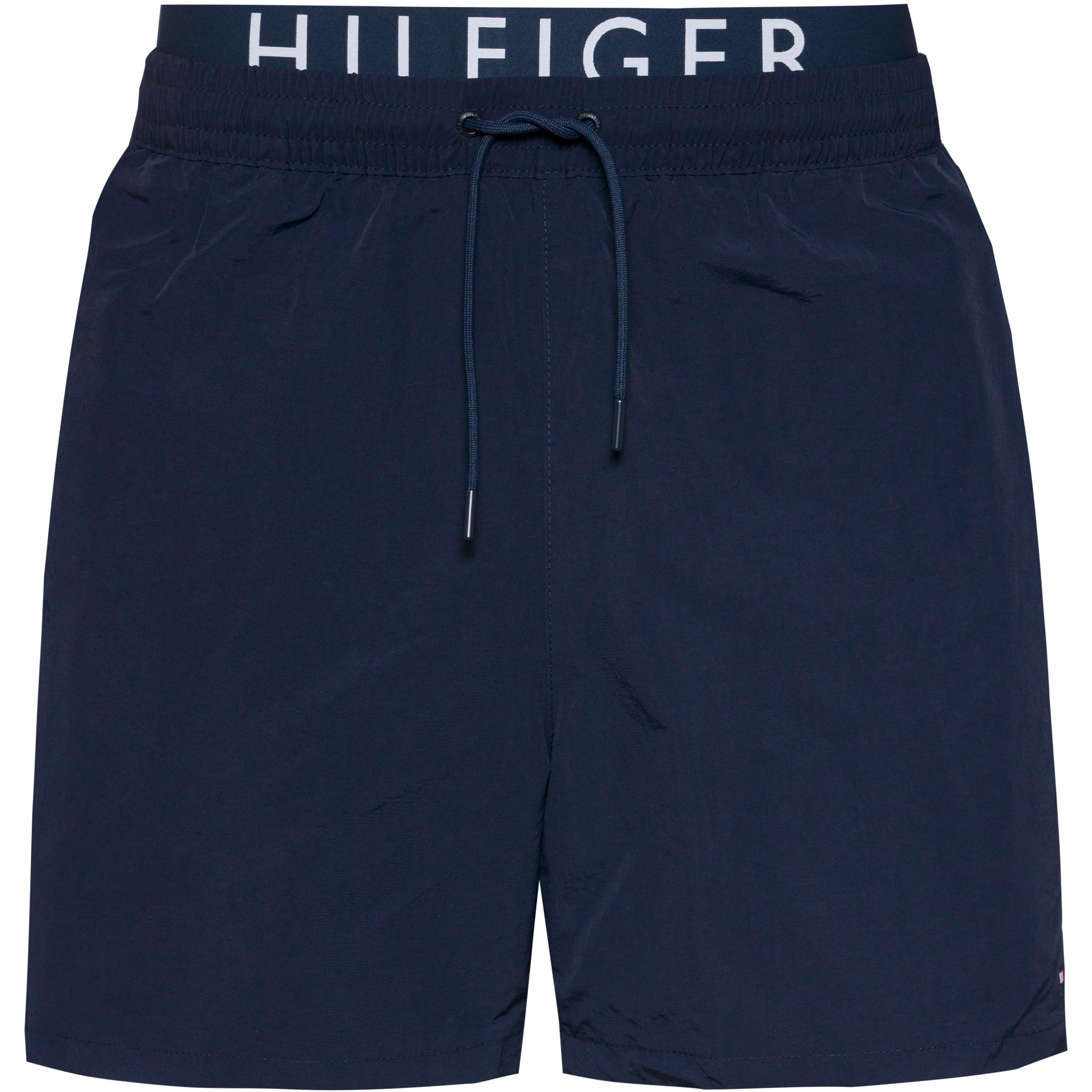 Tommy Hilfiger Badehose Double-Waist Mesh Kunstfaser Blau