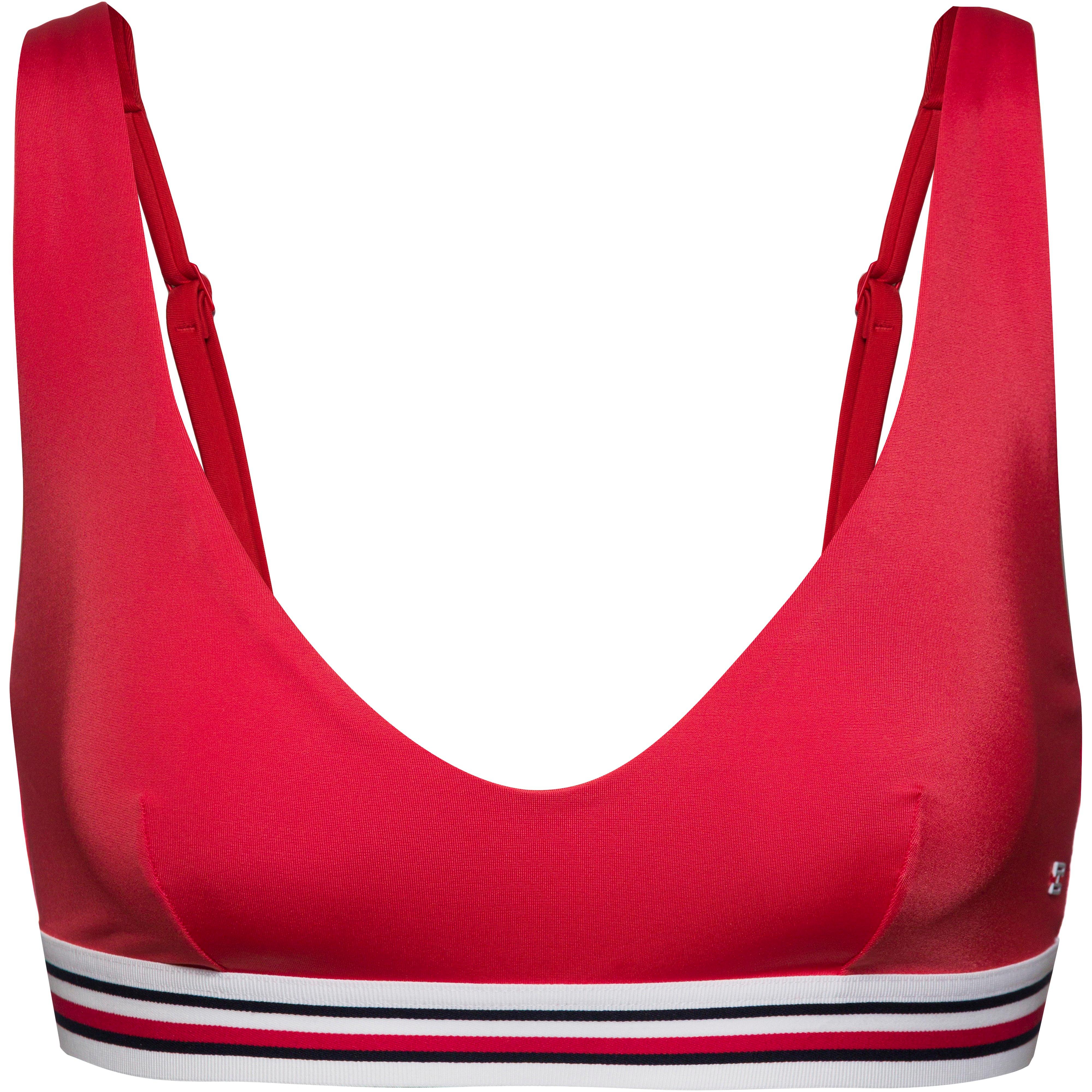 Tommy Hilfiger Bikini Oberteil Bustier Quick-Dry Kunstfaser Rot