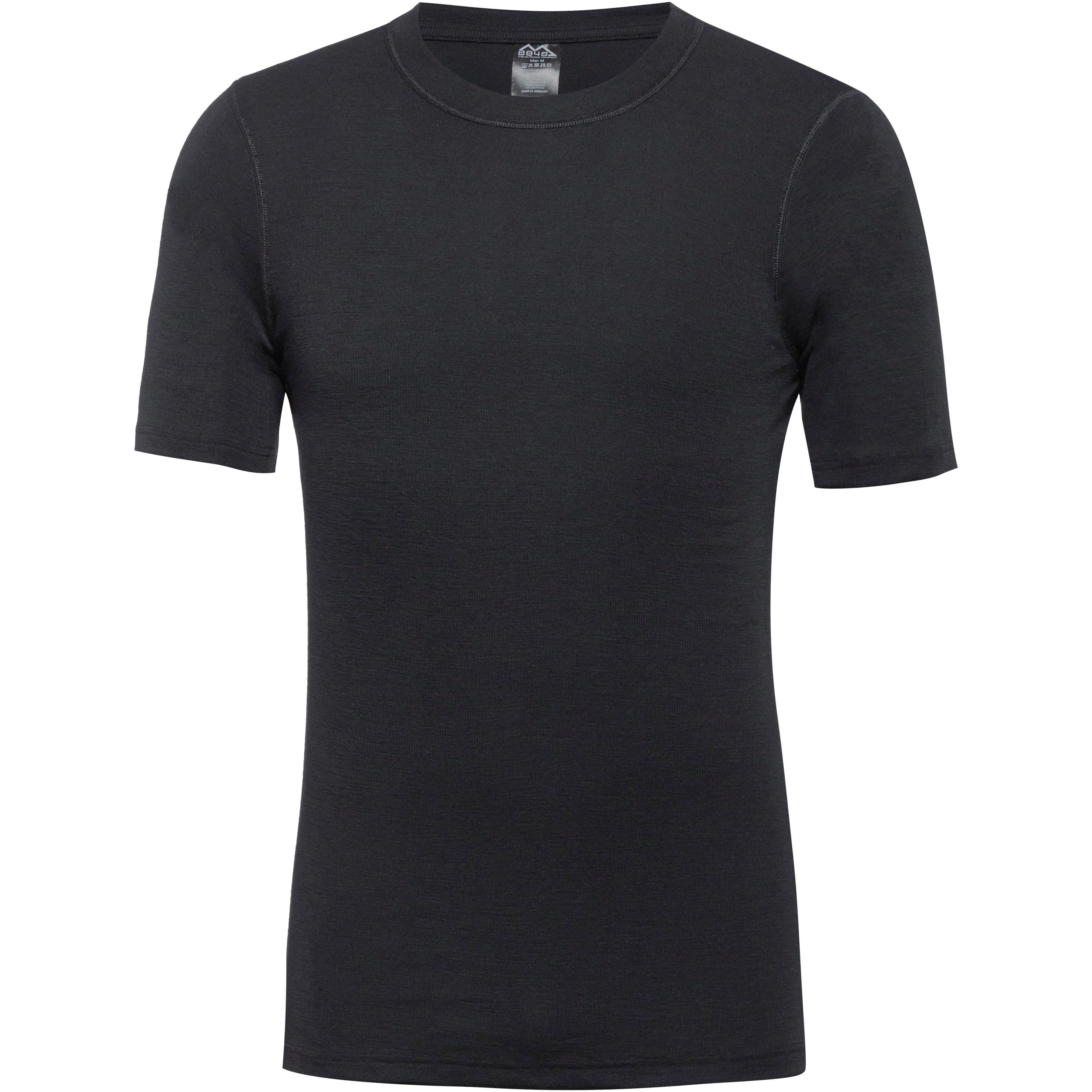 8848 Outdoor Kurzärmeliges Funktionsshirt Herren Merinowolle Schwarz
