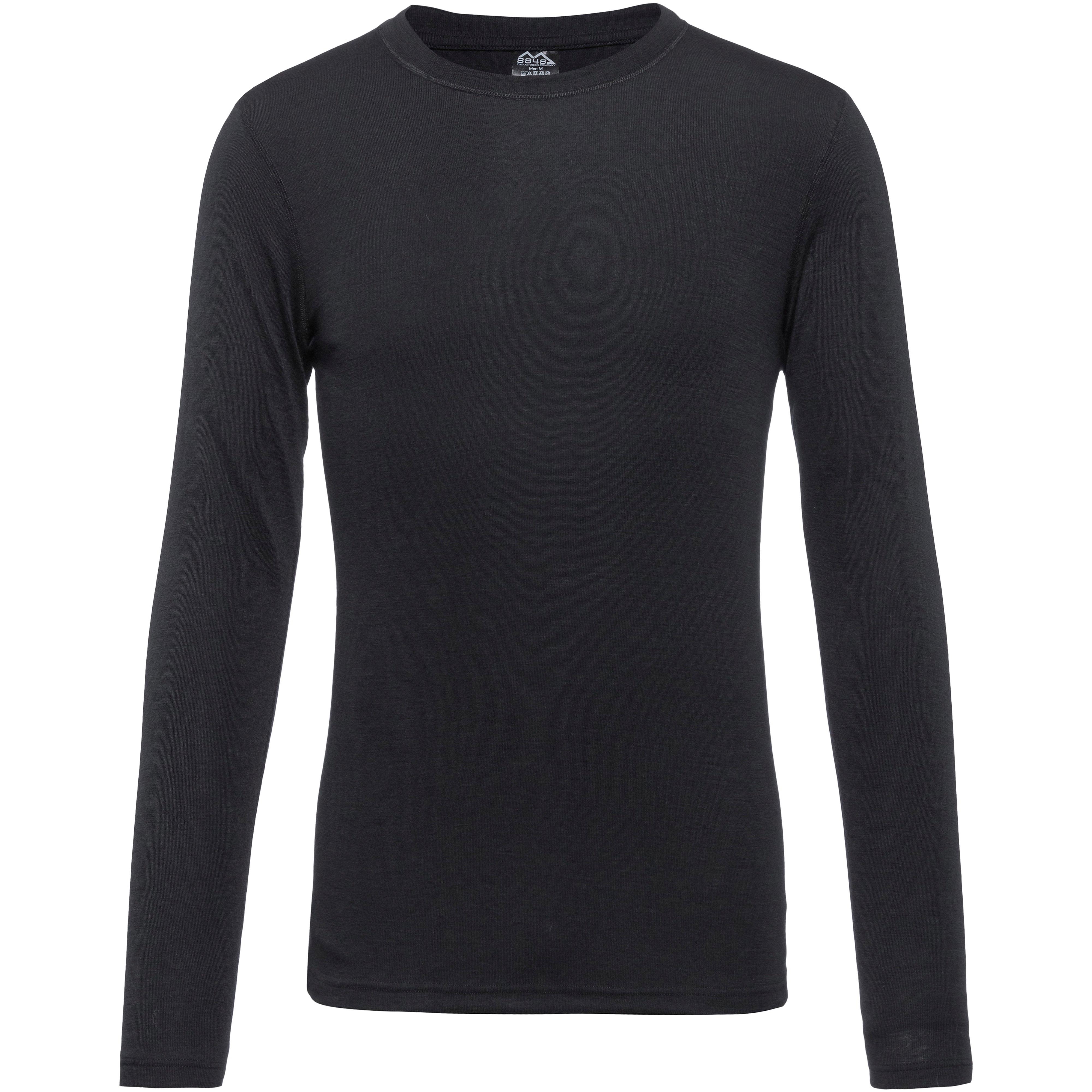 8848 Outdoor Langärmeliges Funktionsshirt Herren Merinowolle Schwarz