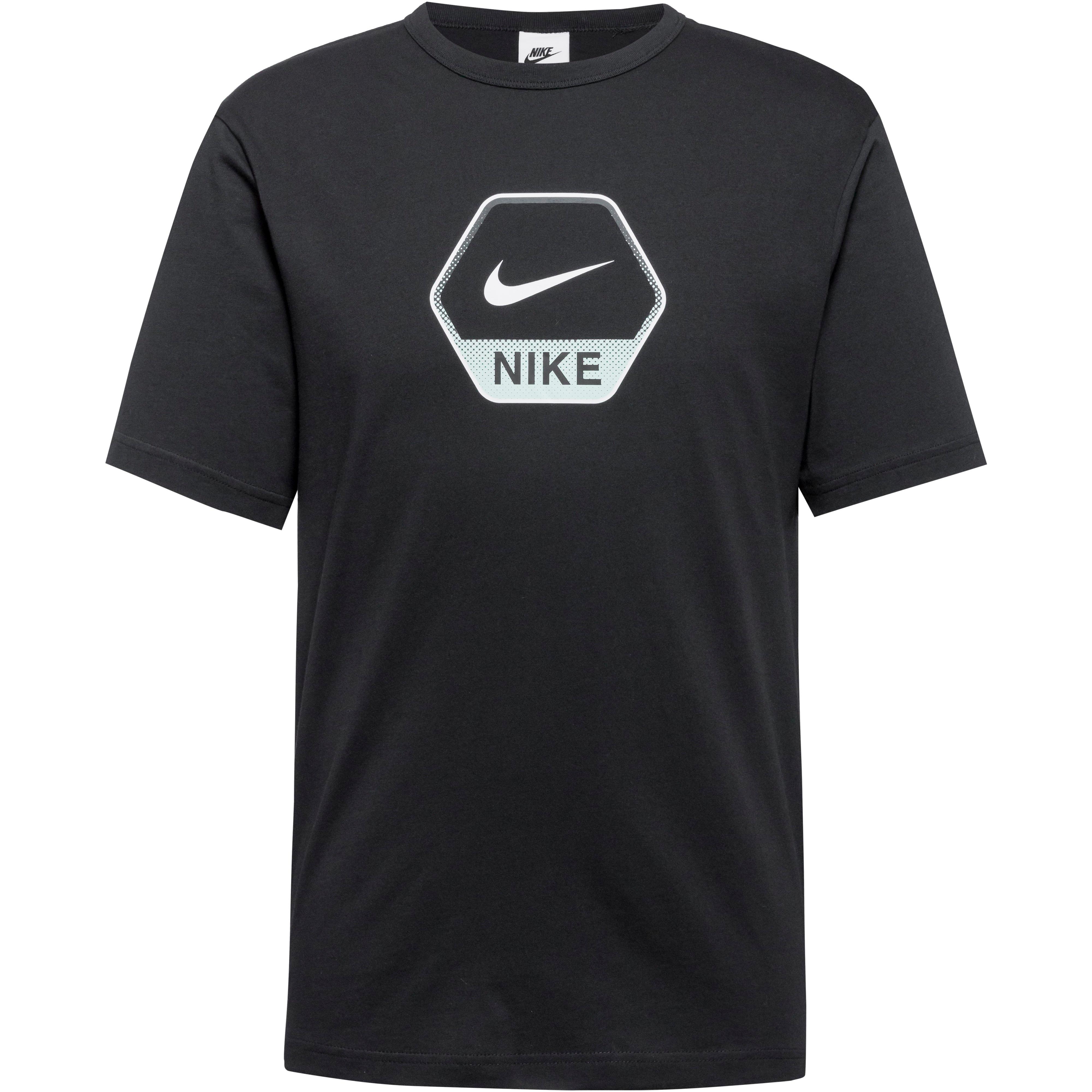 Nike T-Shirt Rundhals Print Baumwolle Schwarz