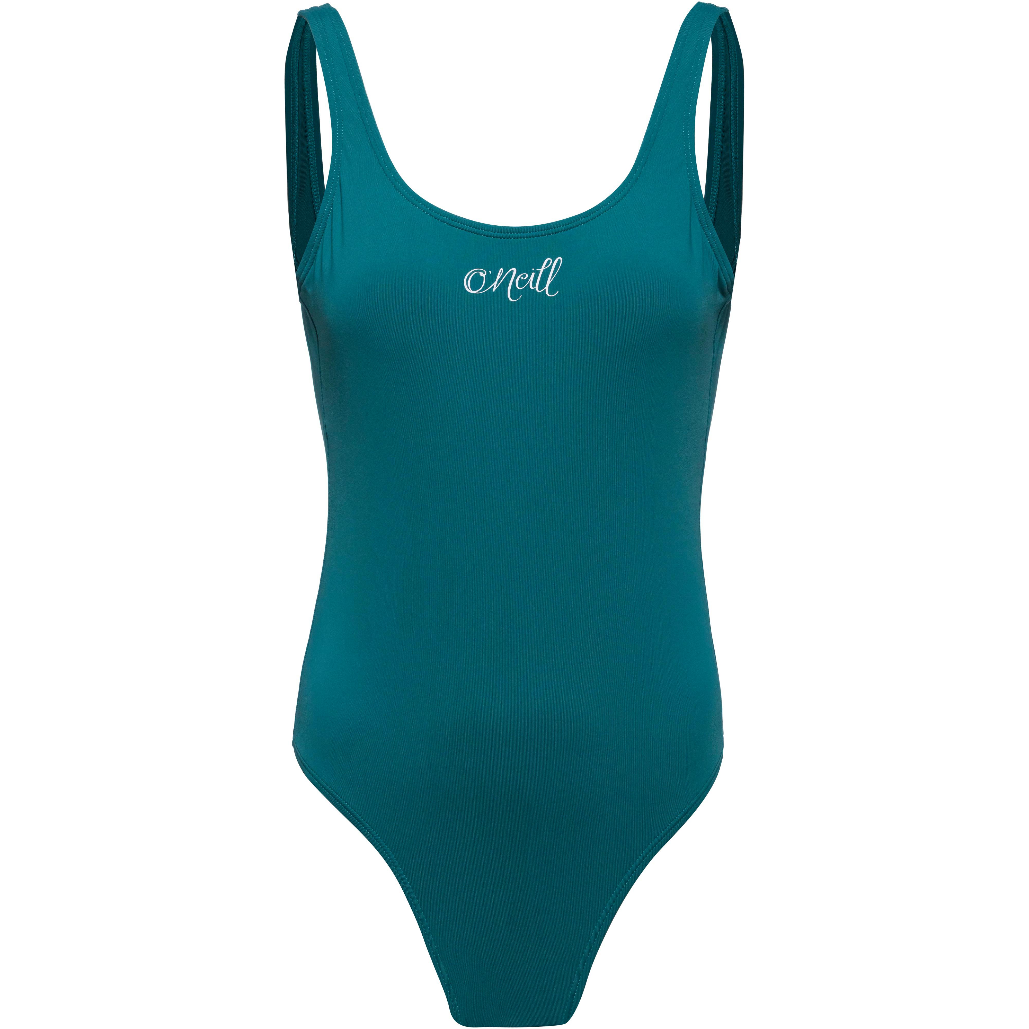 O'Neill Badeanzug Script Offener Rücken Schriftzug Dunkelgrün