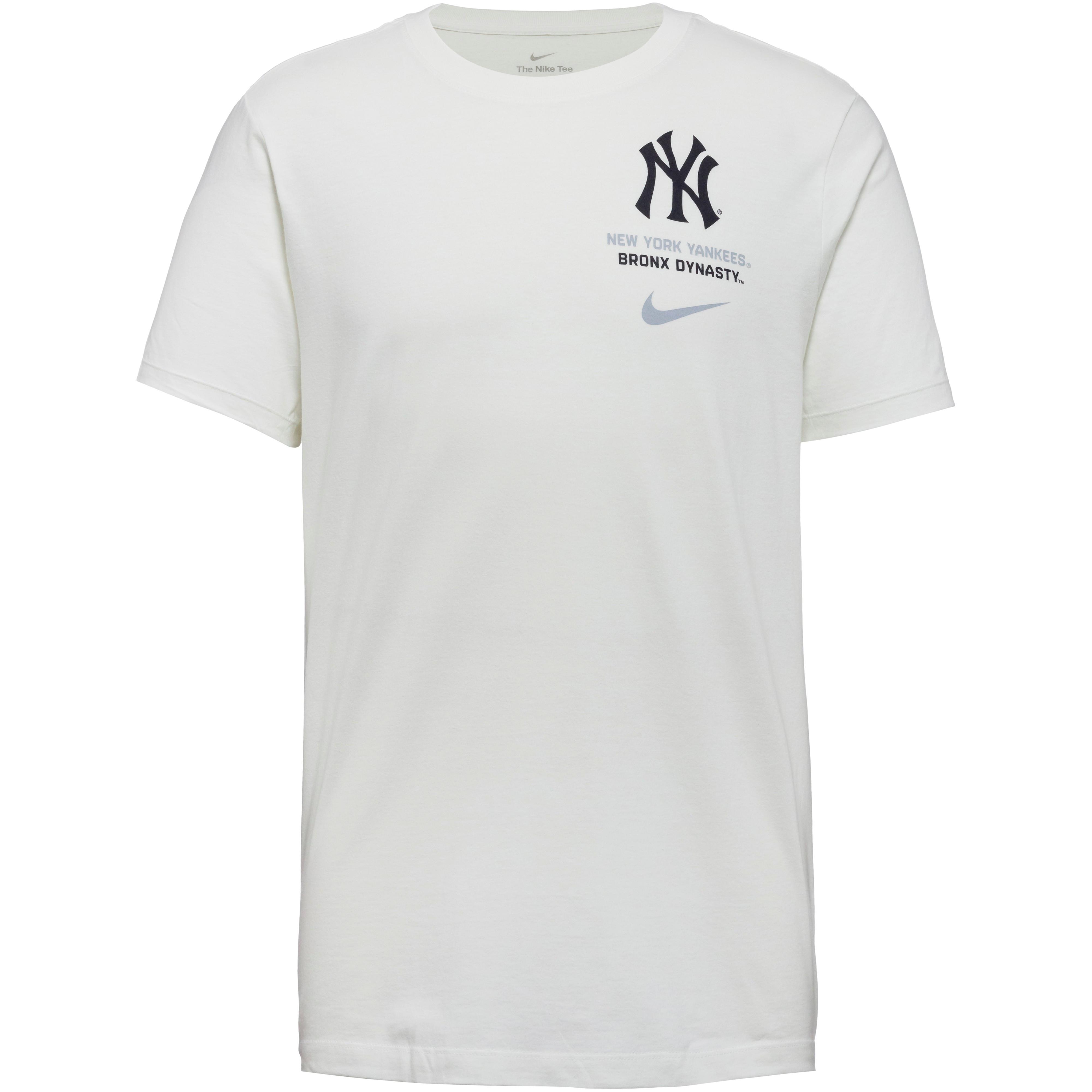 Nike T-Shirt Rundhals Yankees Detail Baumwolle Weiß