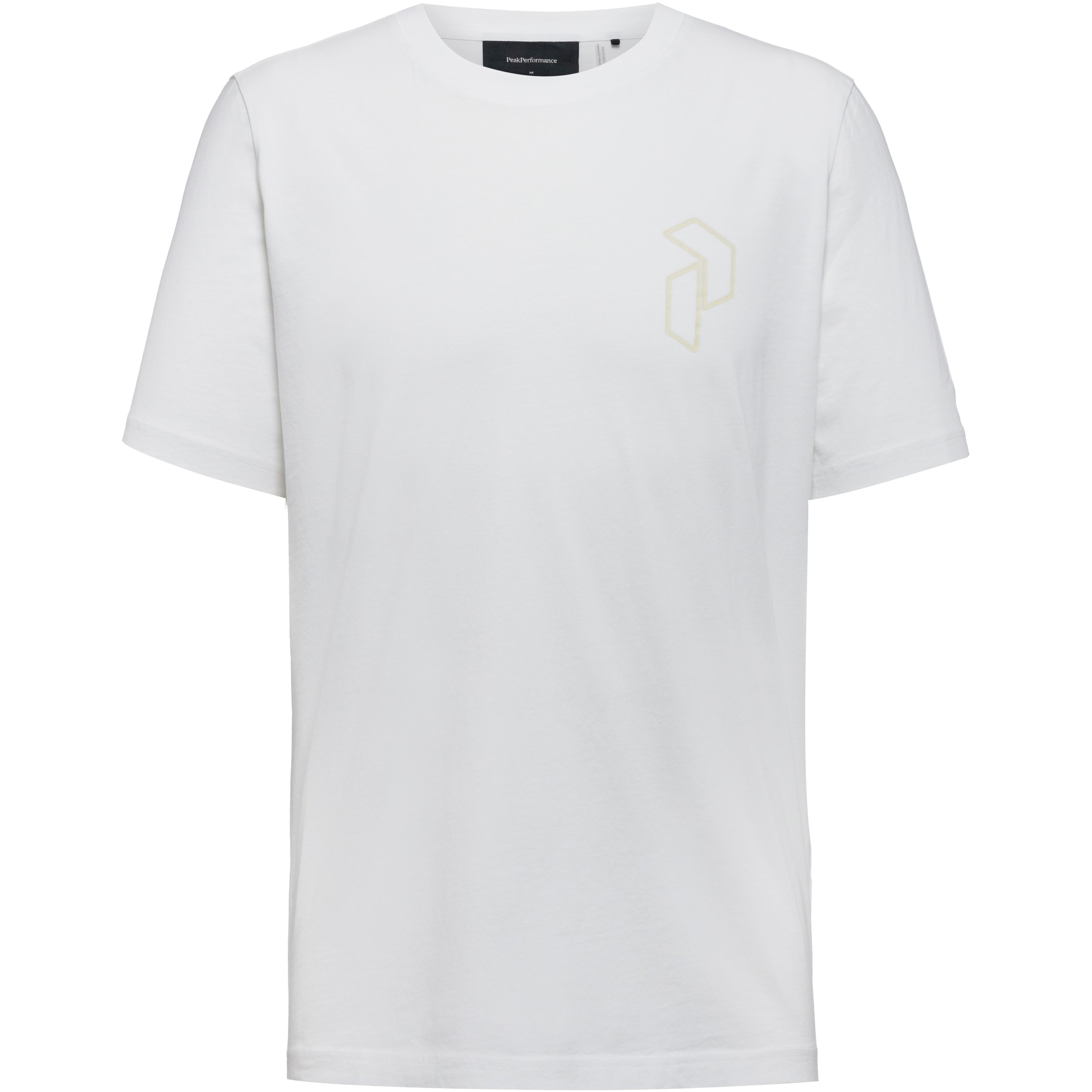 Peak Performance Funktionsshirt Rundhals Print Baumwolle Weiß