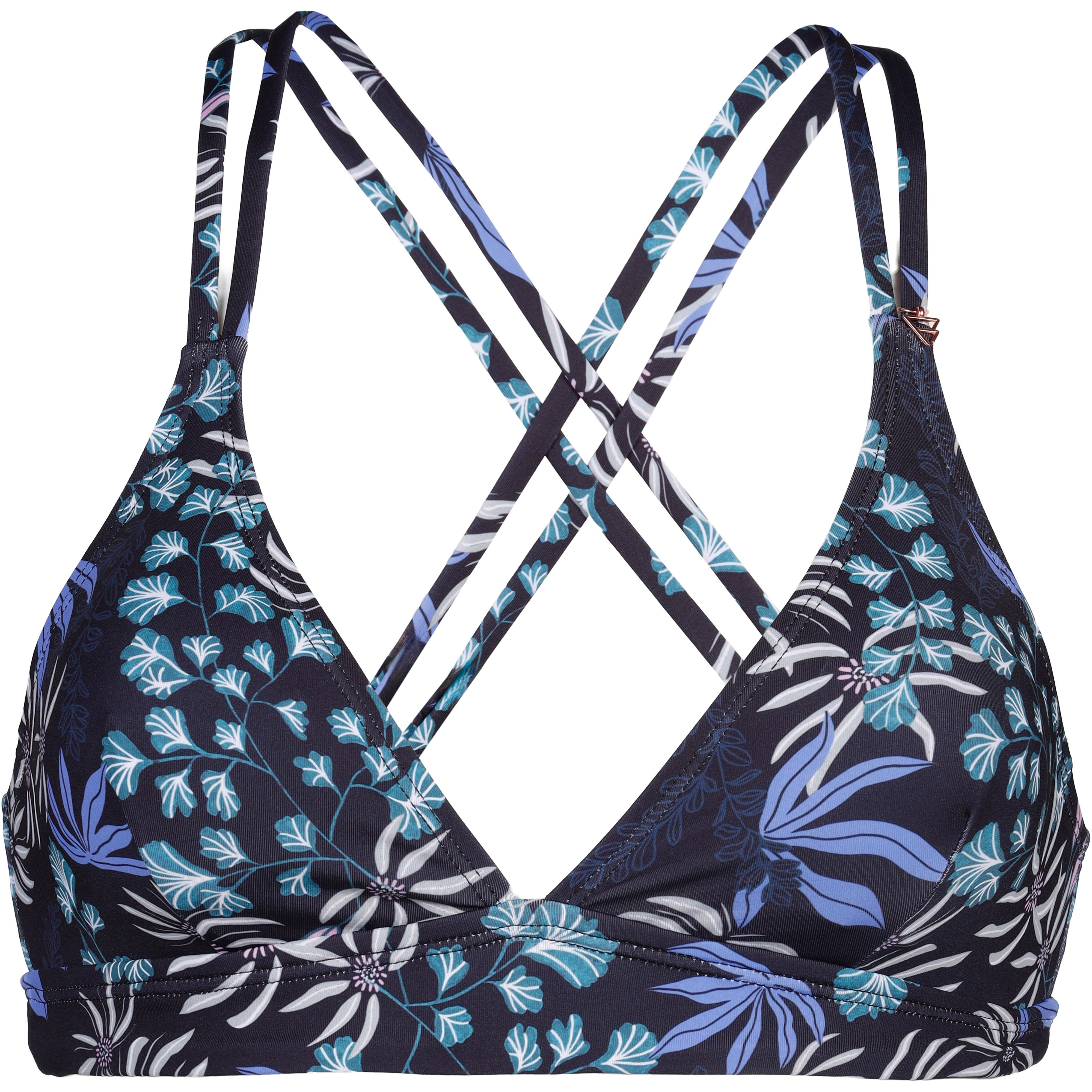 brunotti Bikini Floral Allover-Print Unterbrustband Polyester-Elastan Schwarz