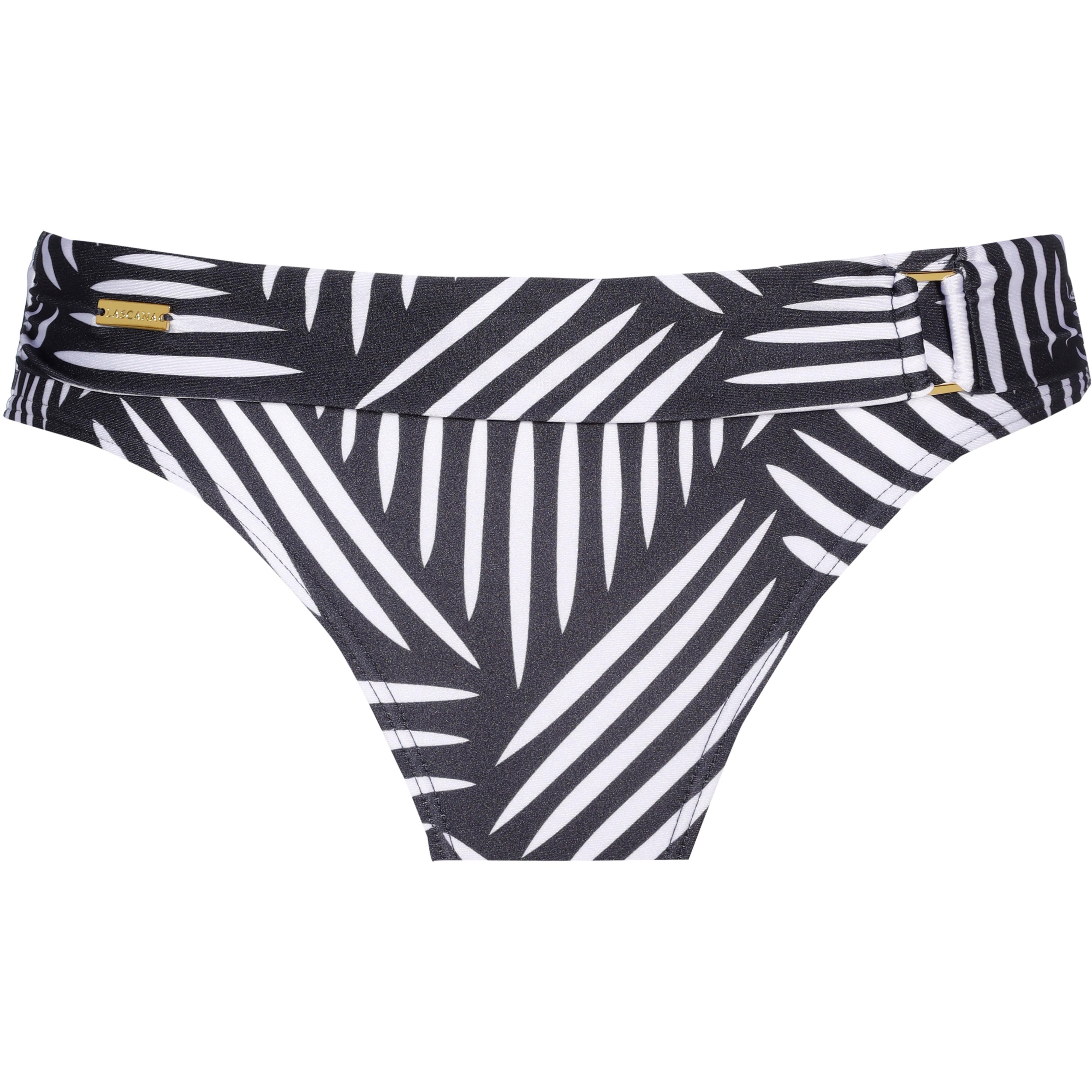 Lascana Bikini Hose Allover-Muster Umschlagbund Kunstfaser Grau