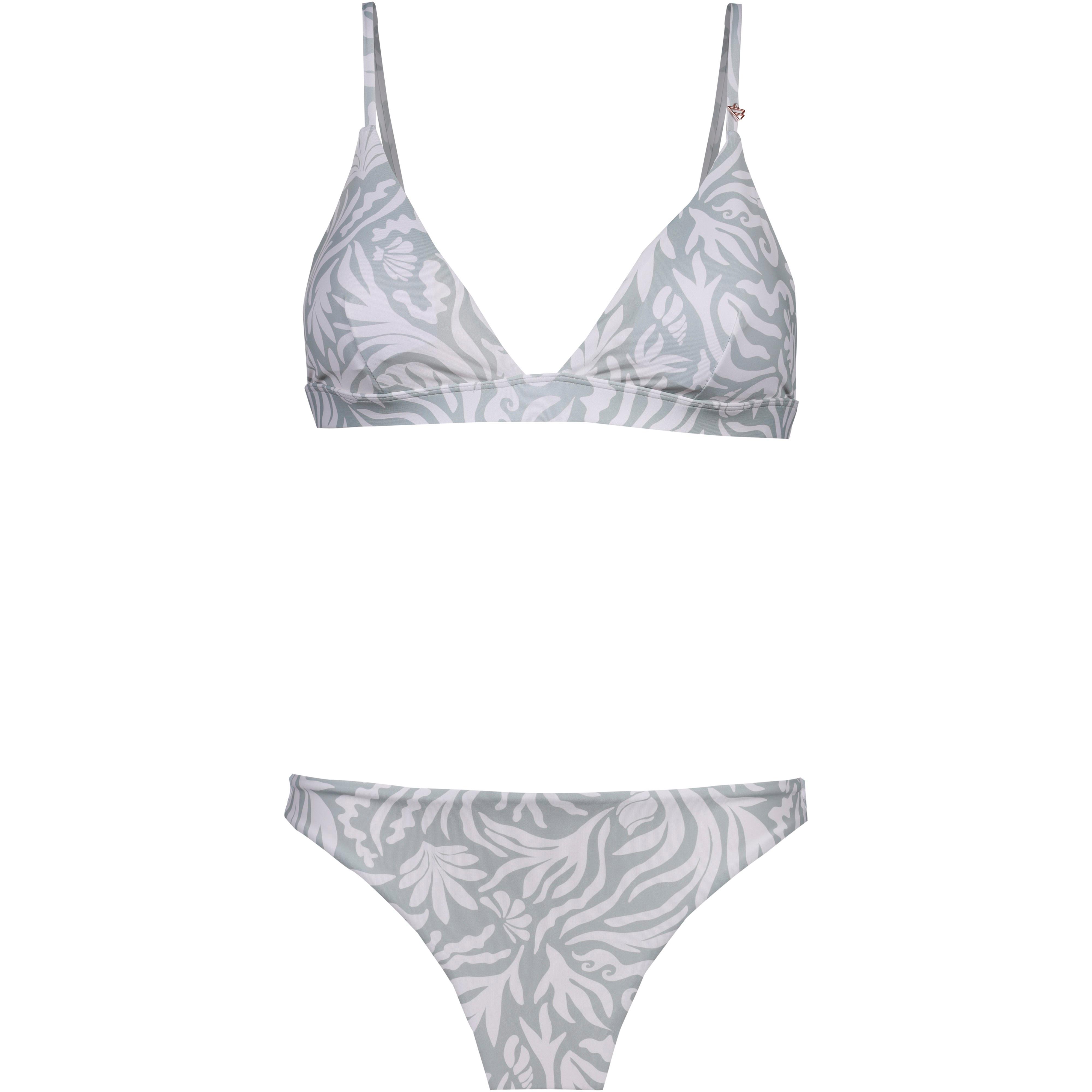 brunotti Bikini Set Floral Allover-Print Polyester-Elastan Grau