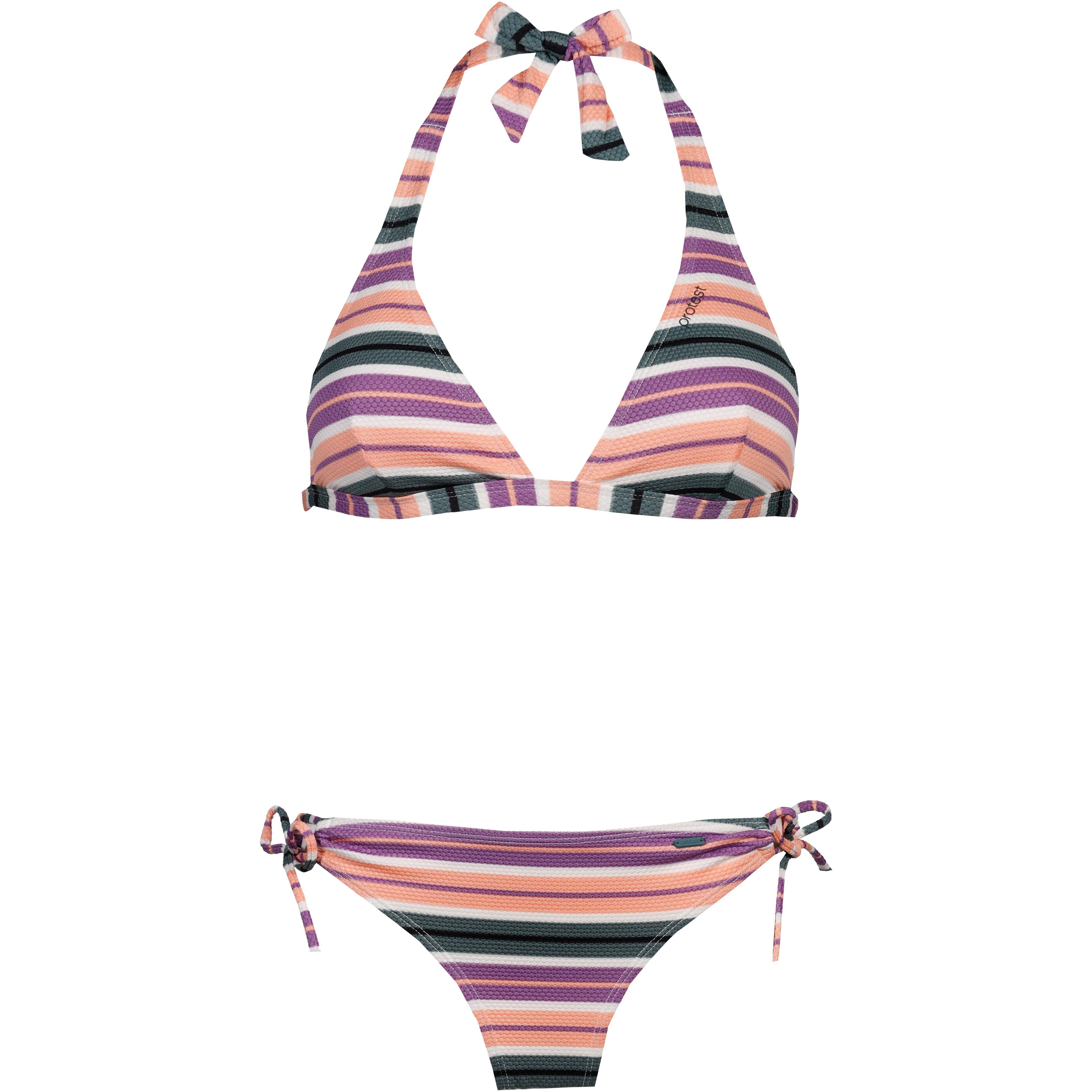 Protest Bikini Set Stripe Neckholder Slip Bunt