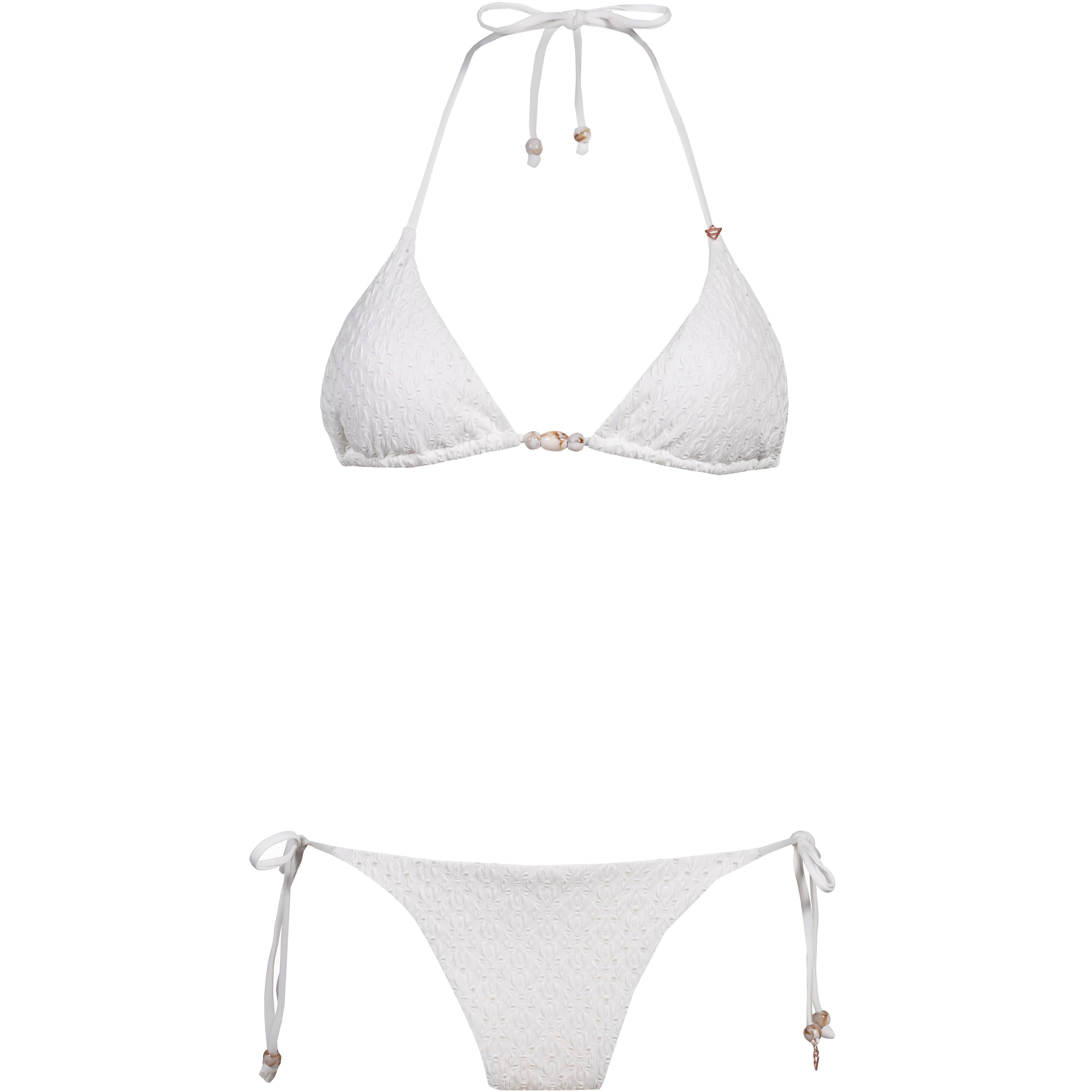 brunotti Bikini Set Allover-Stickerei Zierperlen Polyester-Elastan Weiß
