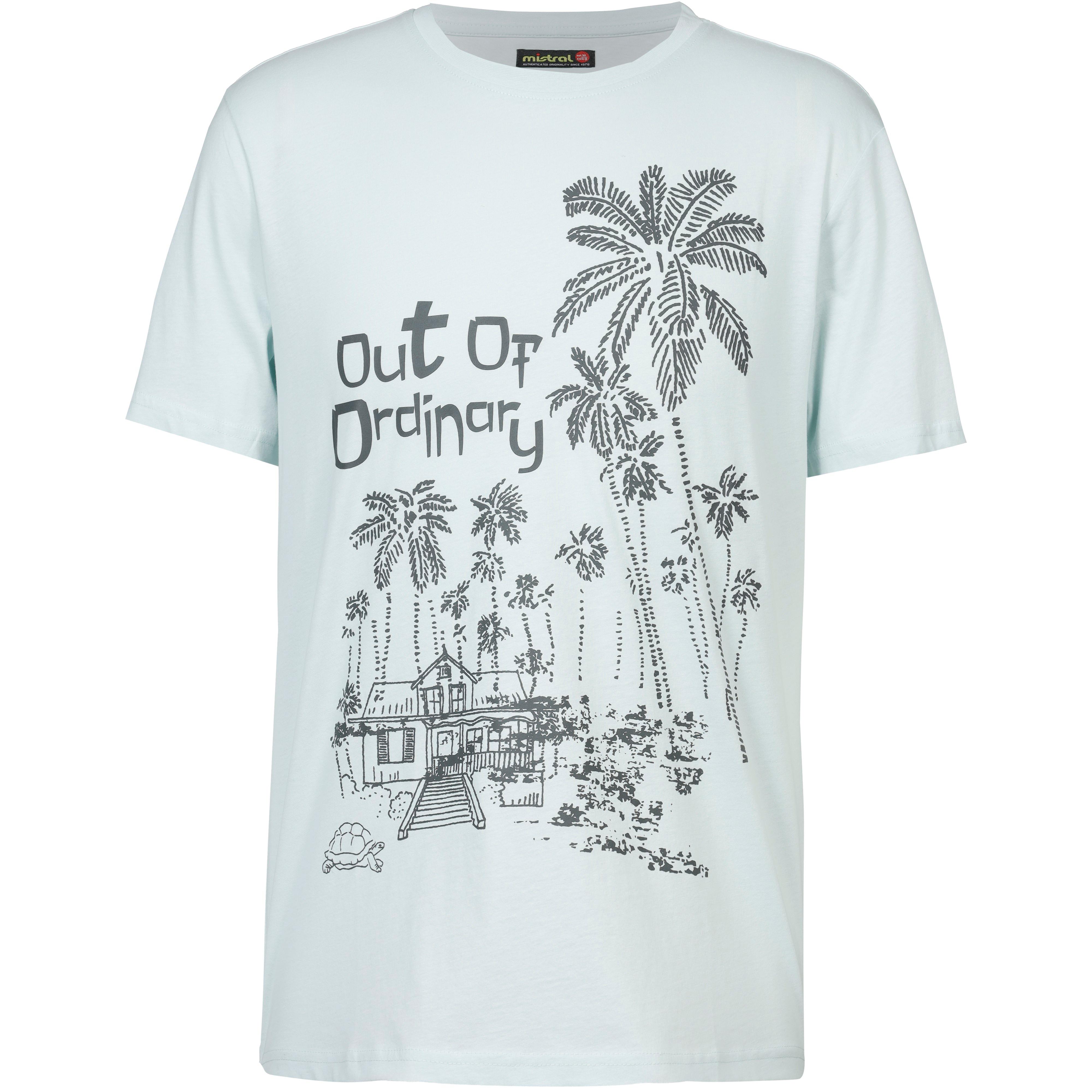 Mistral T-Shirt Ribbed Round Neck Print Blau