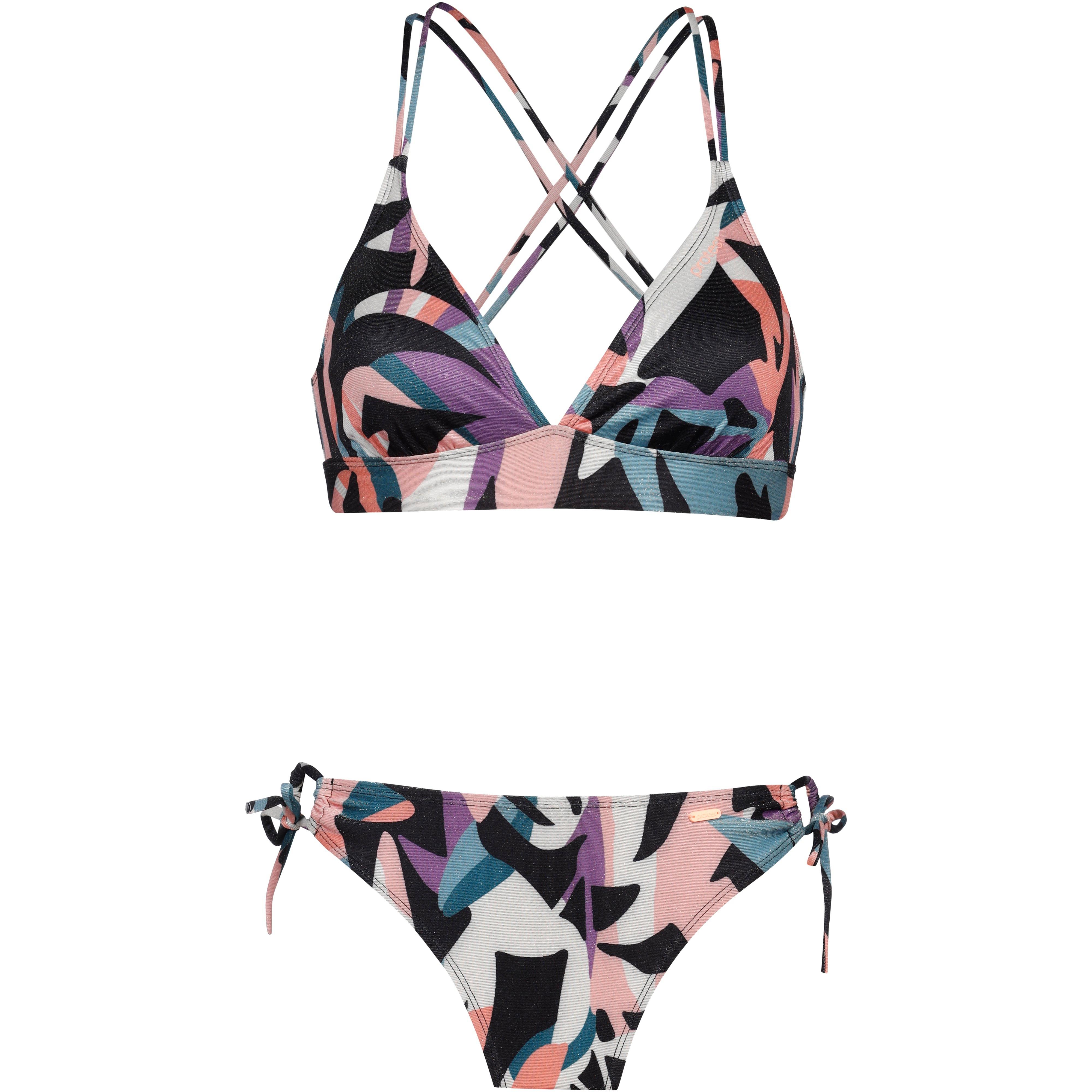 Protest Bikini Set Allover-Print Glanzgarn Bunt