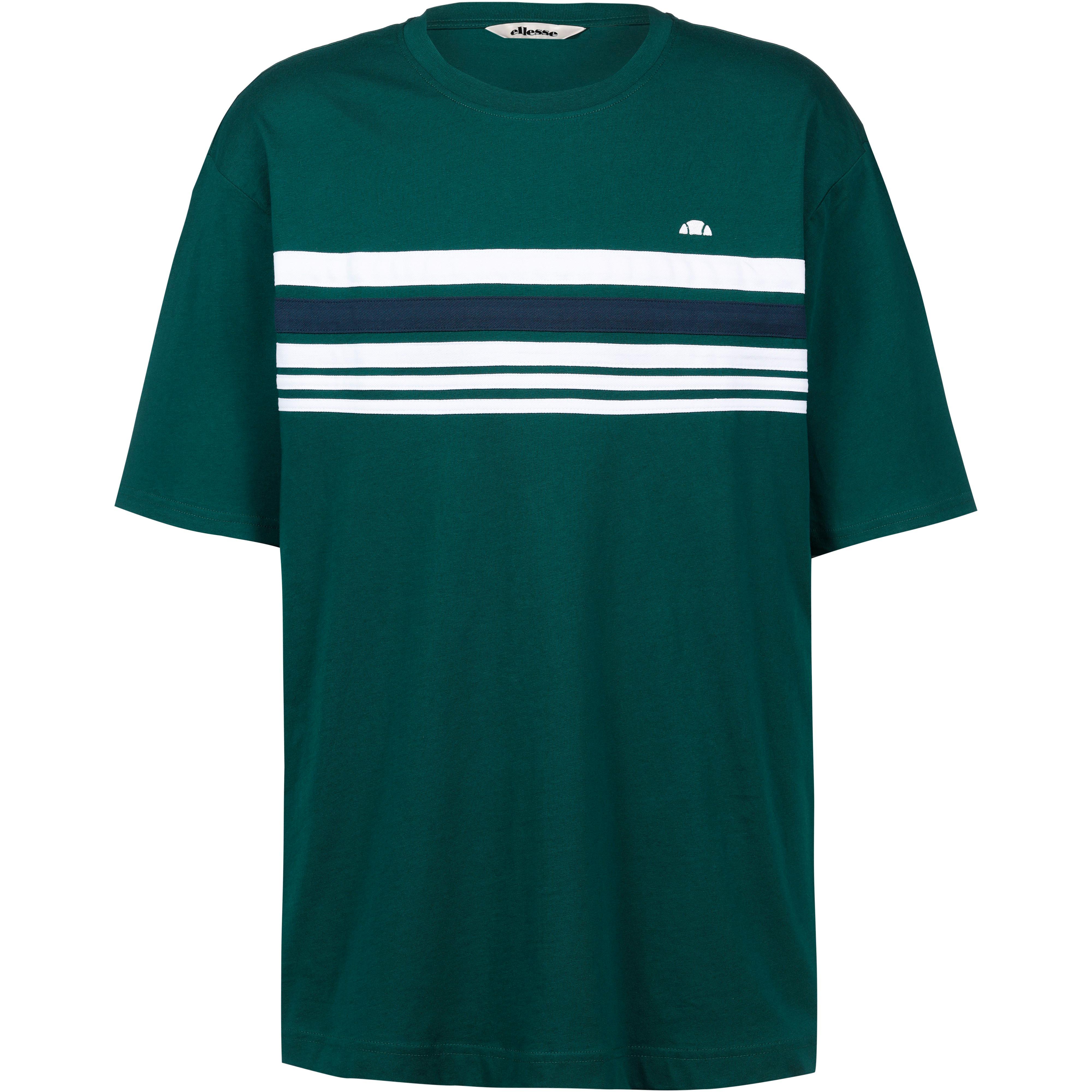 Ellesse T-Shirt Rundhalsausschnitt Rippbündchen Baumwolle Grün