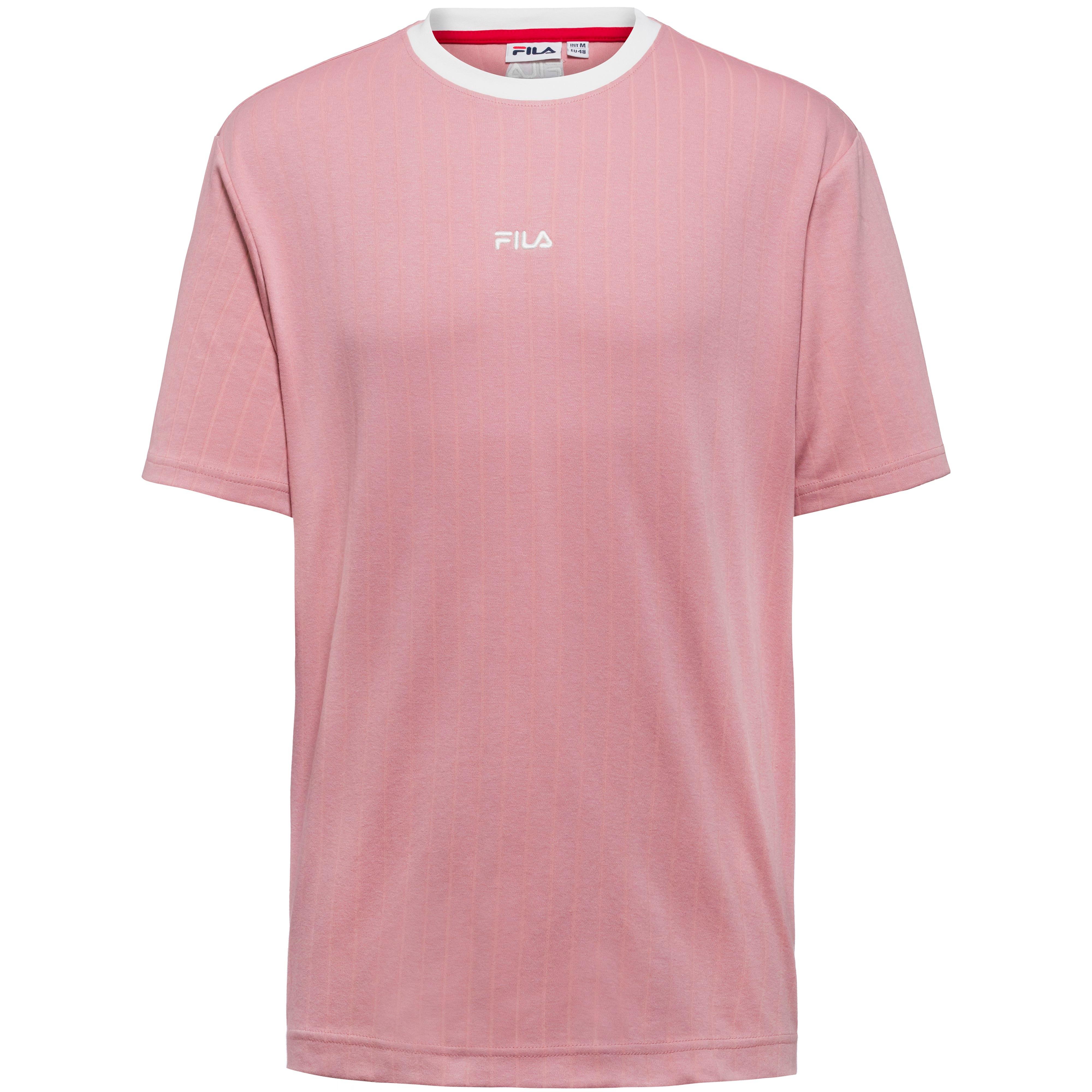 Fila T-Shirt Ripp-Rundhals Mischgewebe Rosa